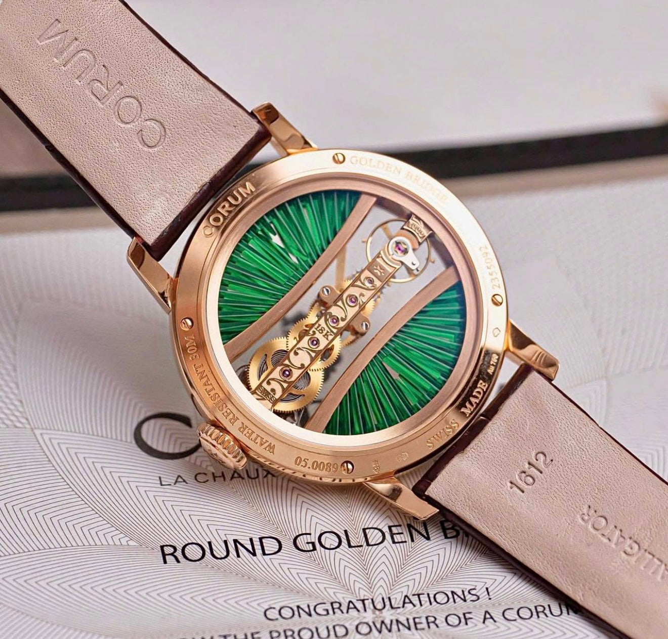 Đồng Hồ Corum Golden Bridge 39mm B113/03168 Green Dial