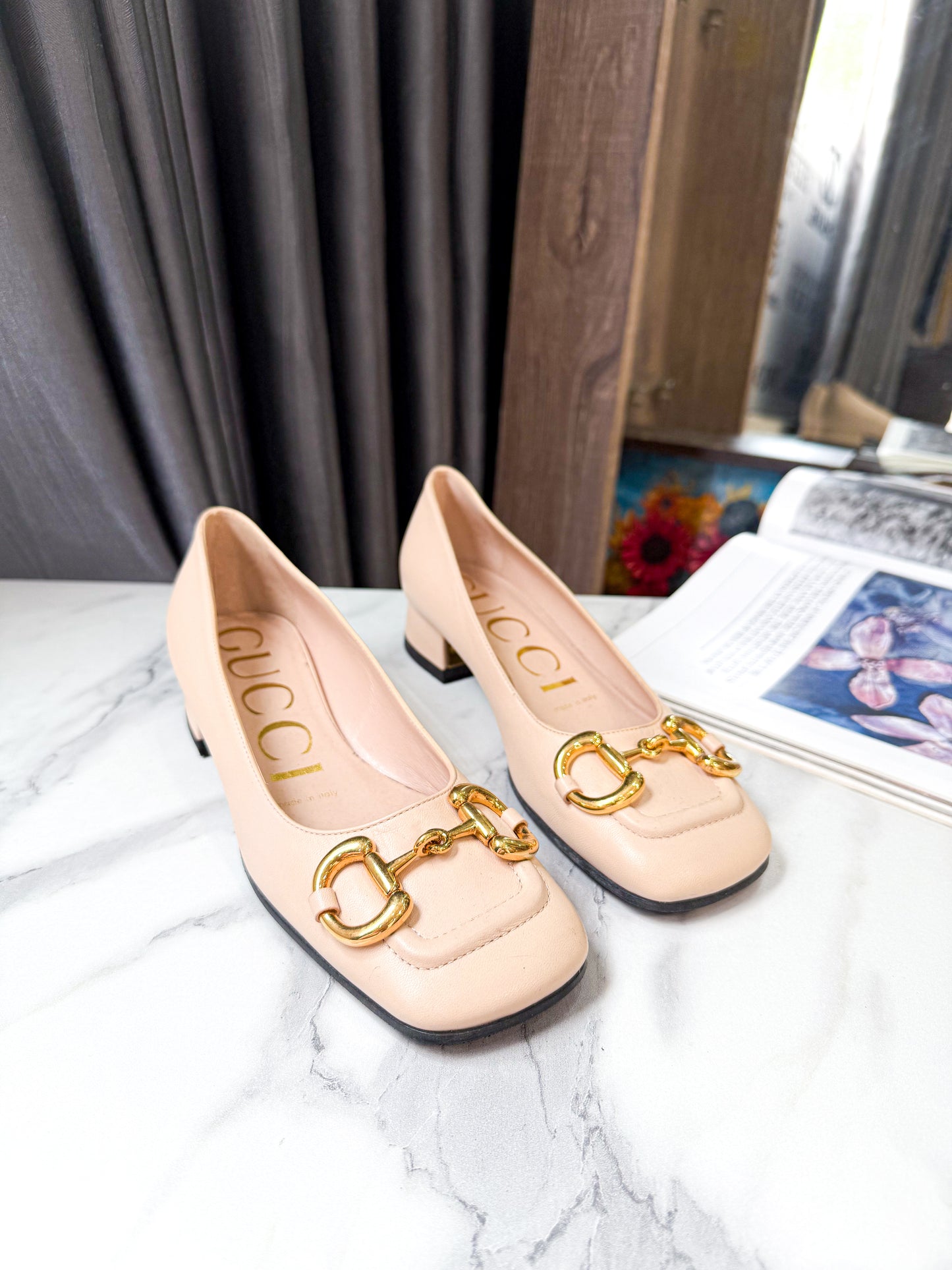 Giày Gucci Basci Nude Used Size 34.5