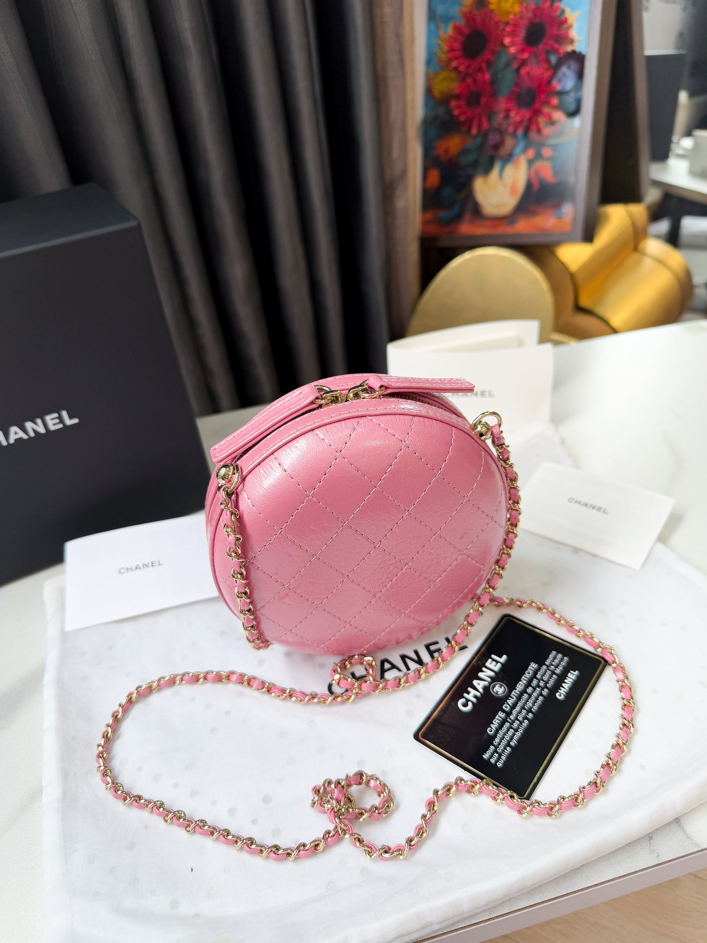 A A Chanel Tròn Hồng