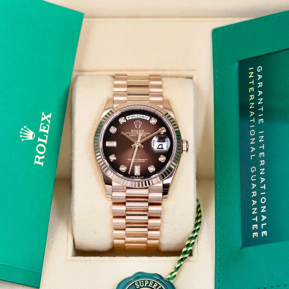 Đồng Hồ Rolex Day-Date 36mm 128235 Ombre Chocolate
