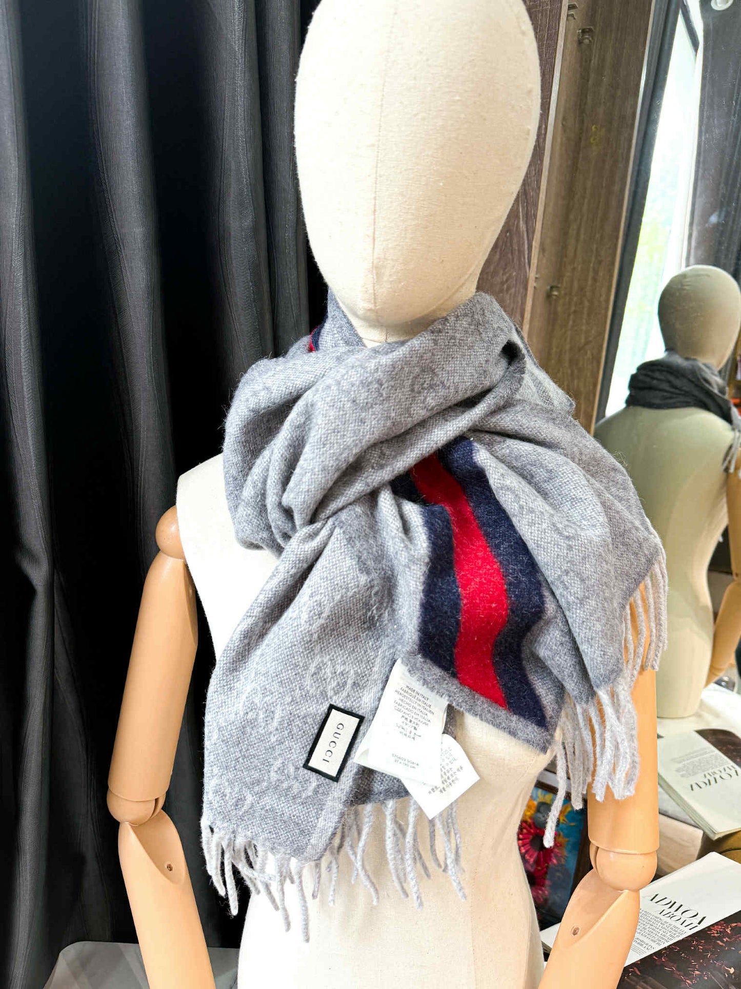 Khăn Len Gucci Grey New