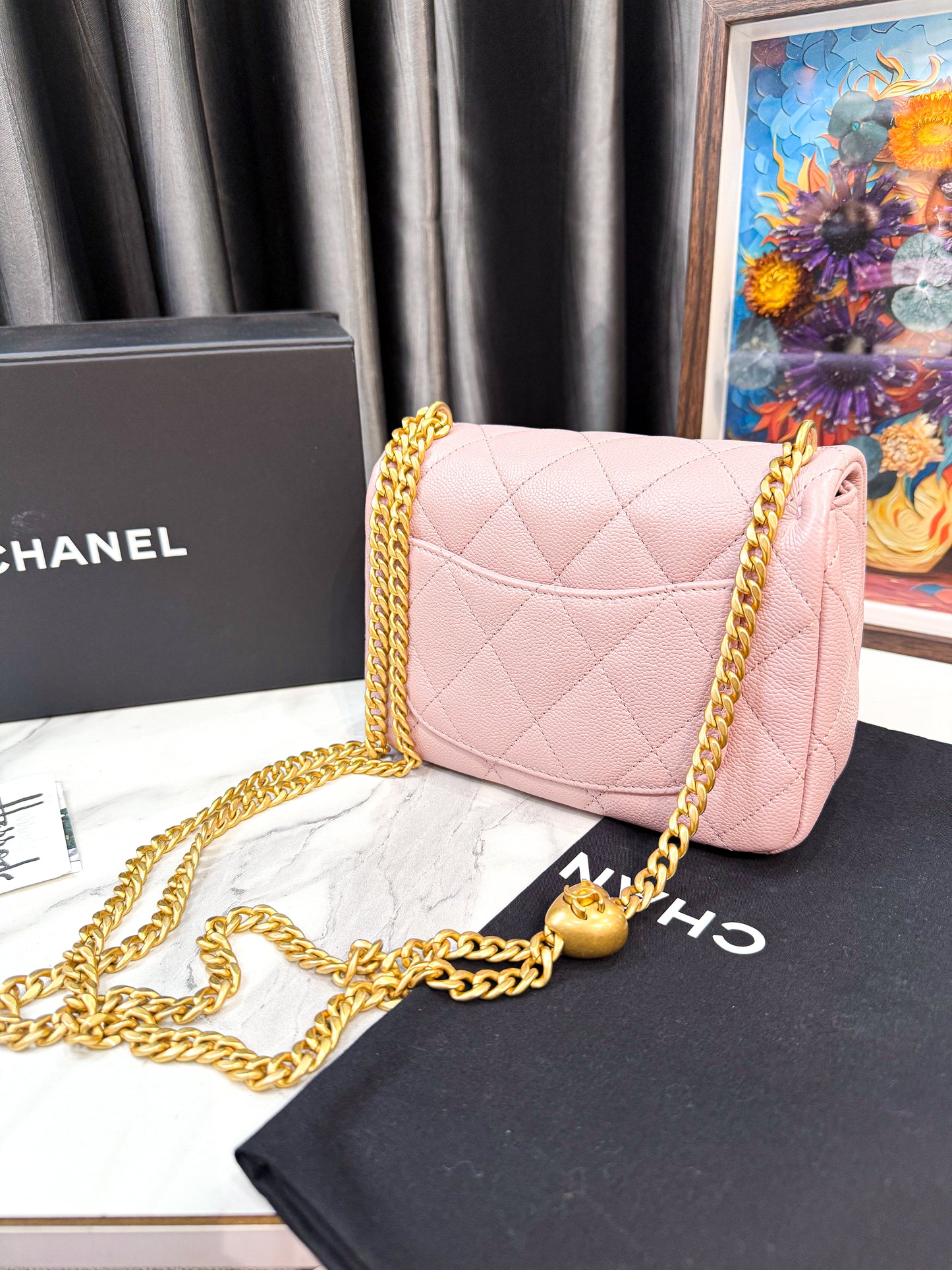 A A Chanel Mini Caviar Pink