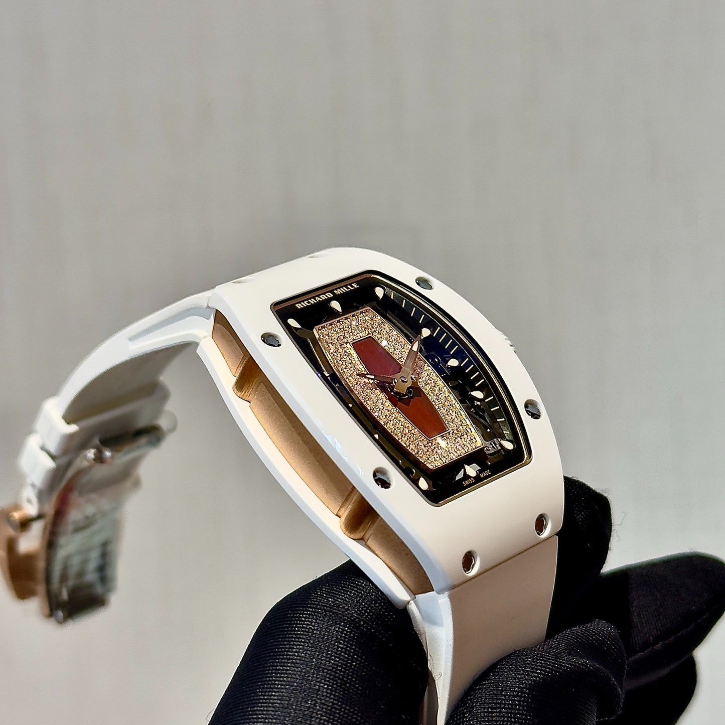 Đồng Hồ Richard Mille 07-01 White Ceramic Red Lips