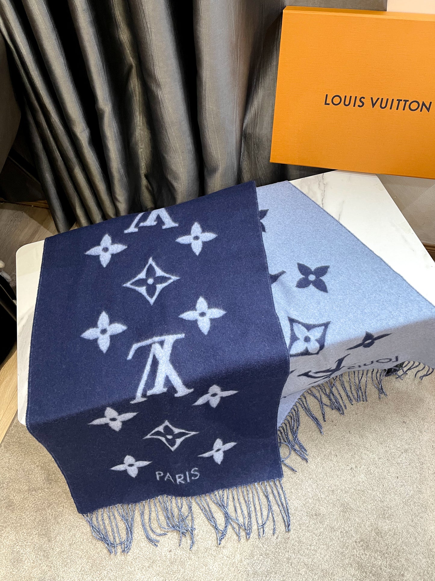 LV Cashmere Blue Scarf