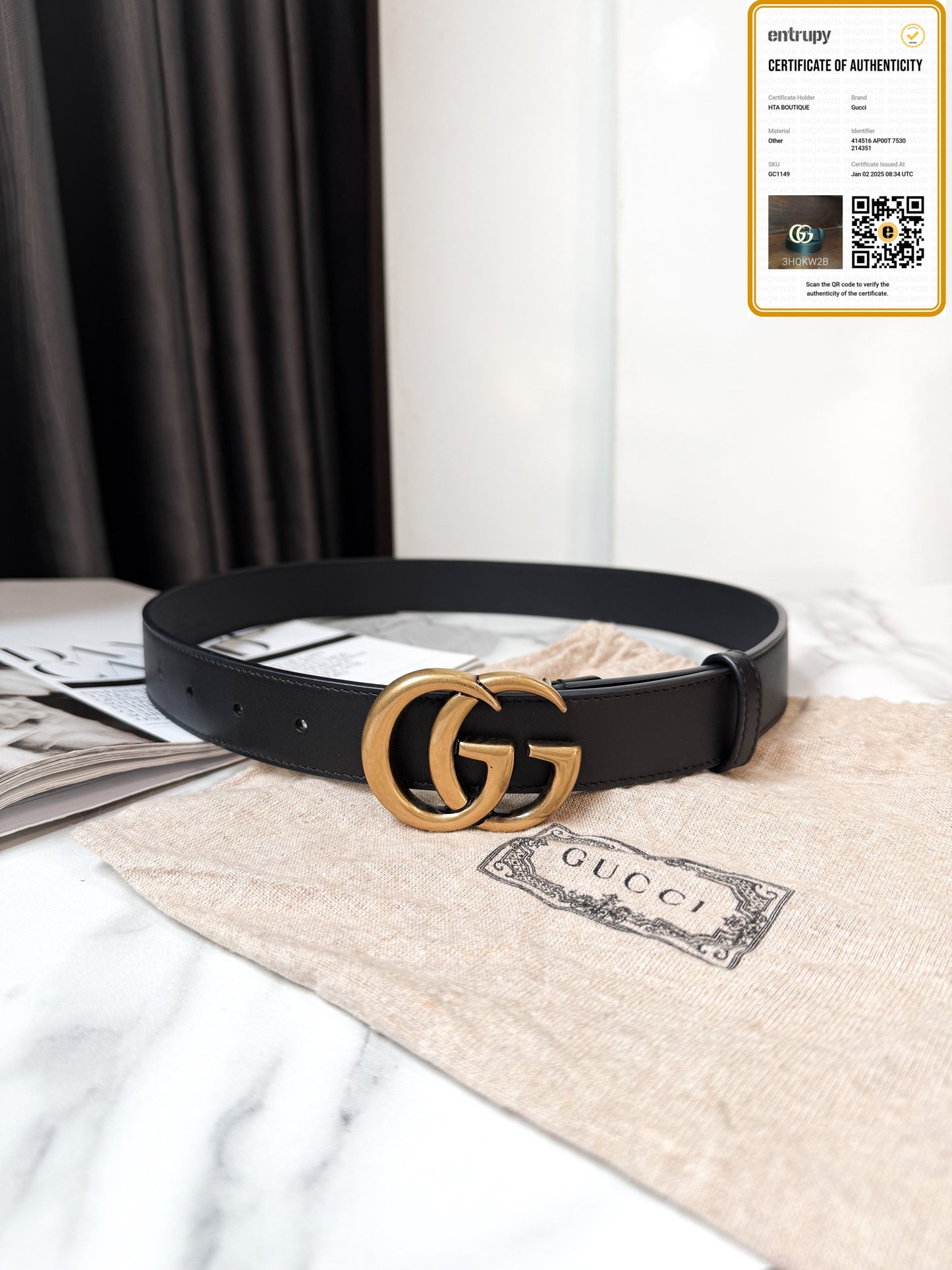 Belt Gucci Size 75 Bản 3cm