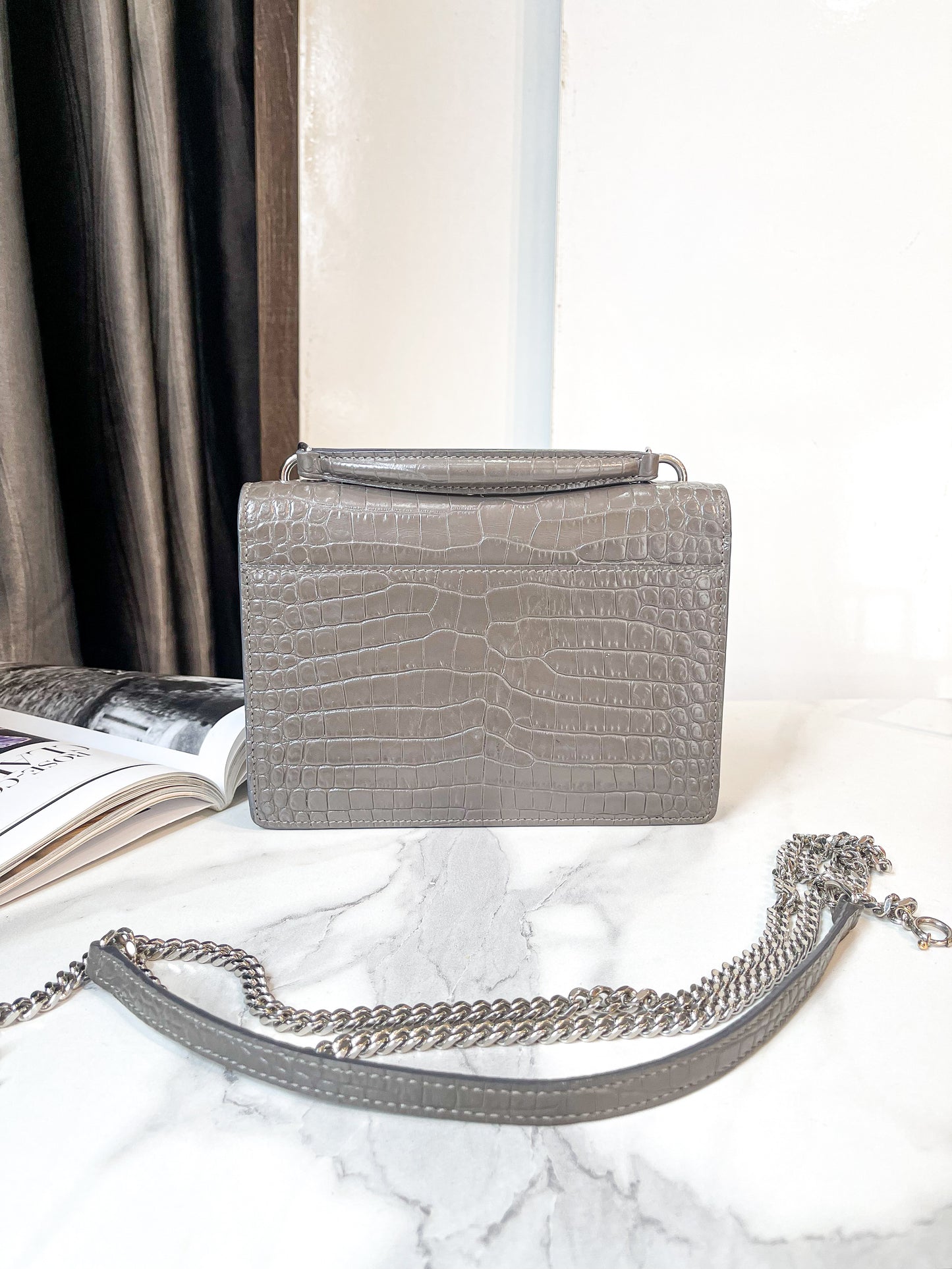 YSL Croc Grey