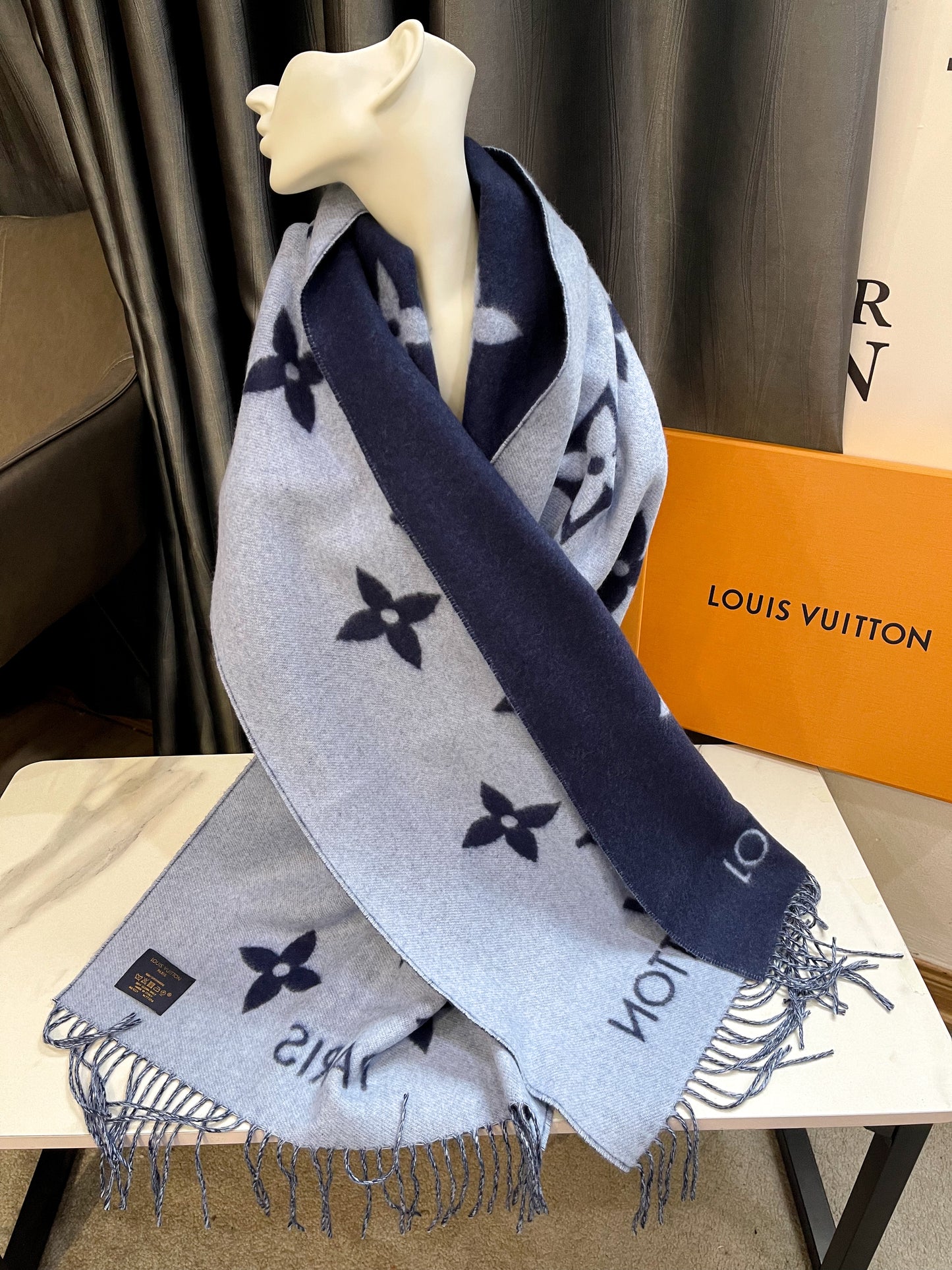 LV Cashmere Blue Scarf