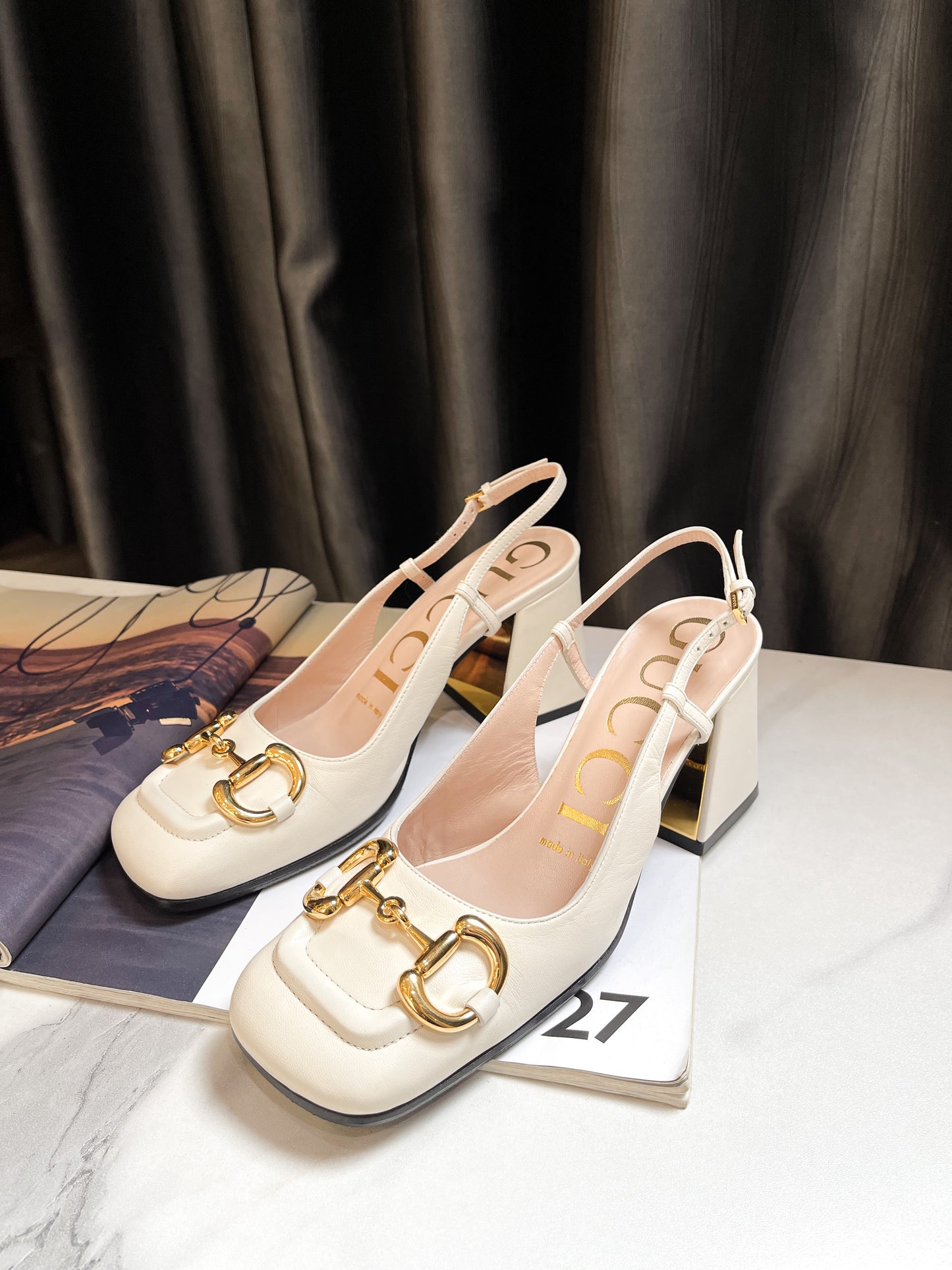 Giày Slingback Gucci Trắng