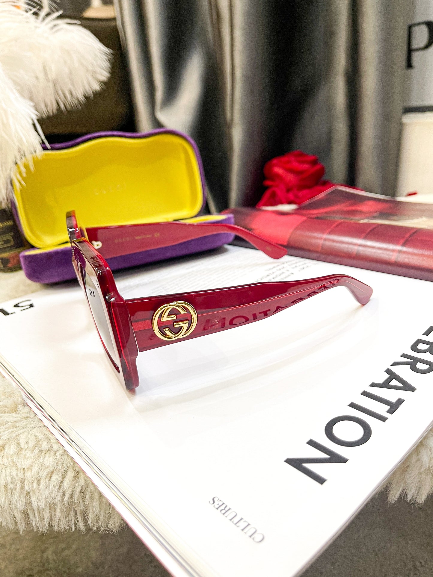 Gucci Red Glasses