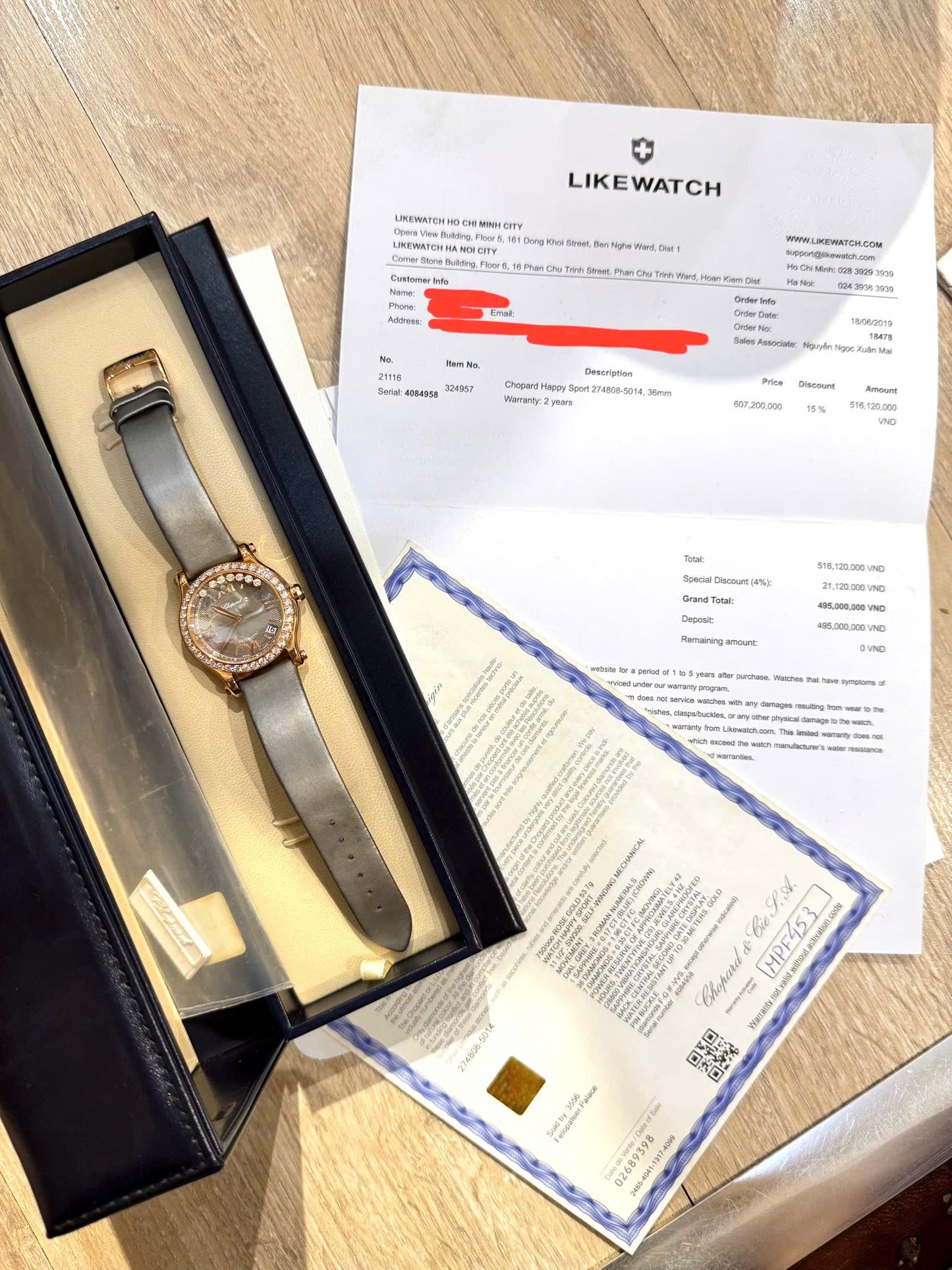 Đồng Hồ Chopard Happy Sport 274808-5014 Size 36mm