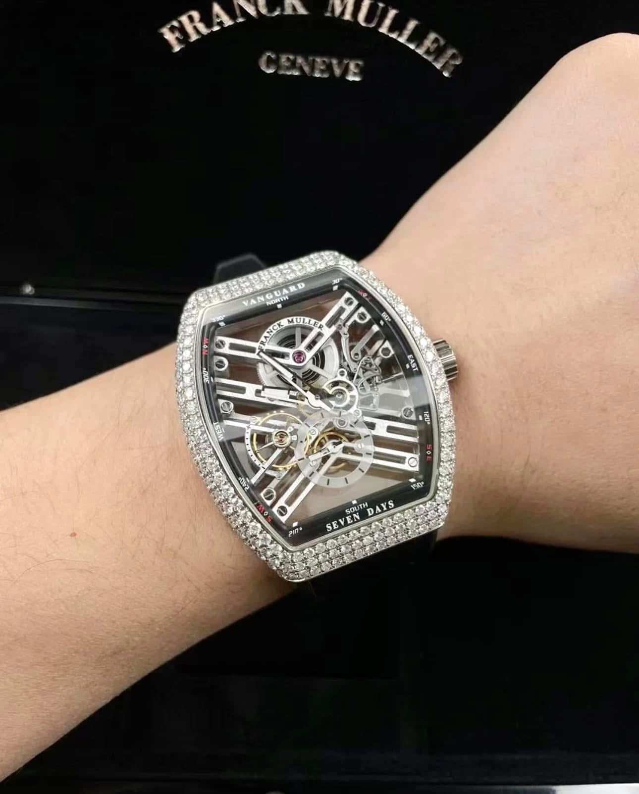 Franck Muller V45 Skeleton White Gold Diamond
