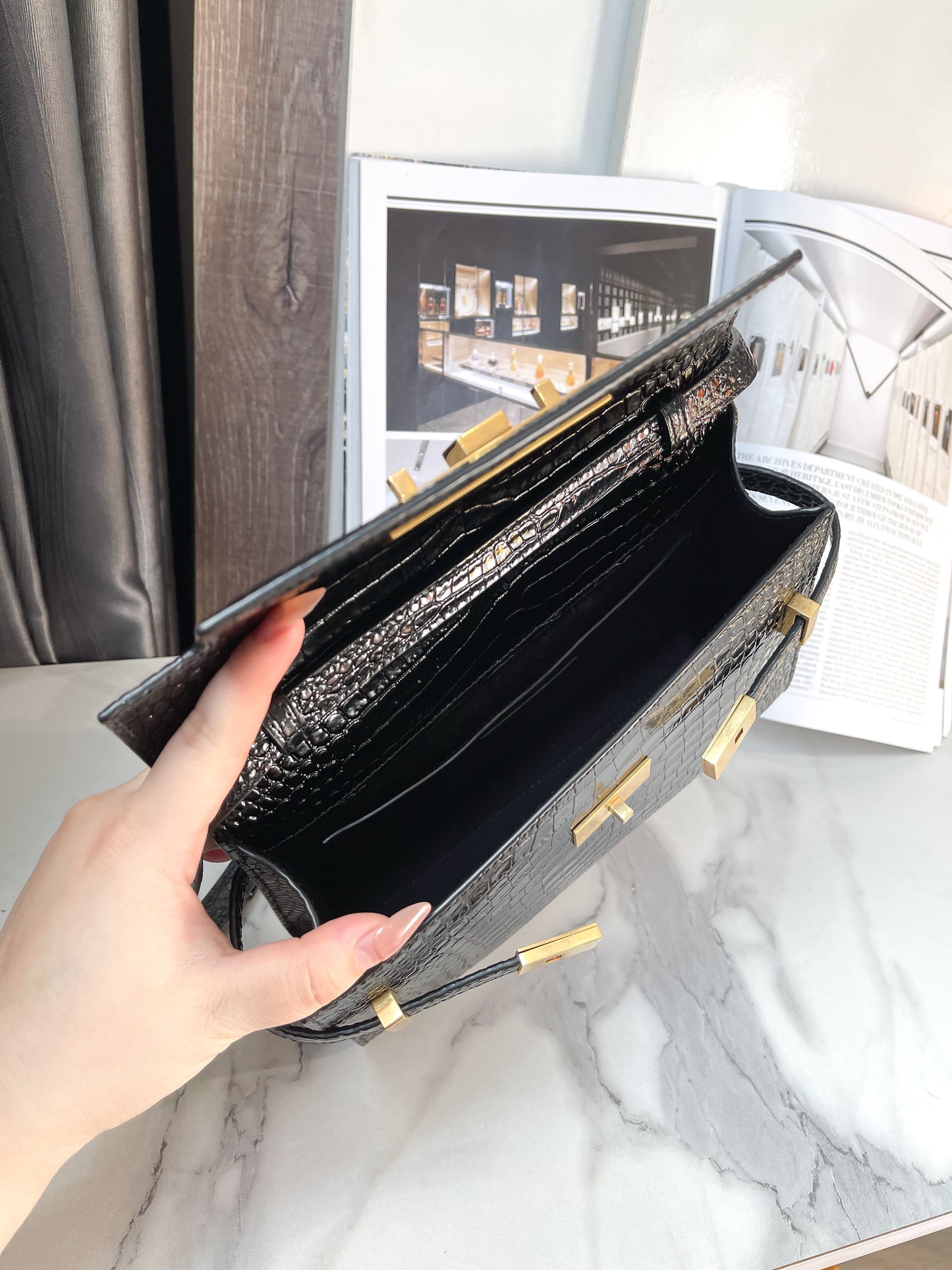 YSL Manhattan Croc