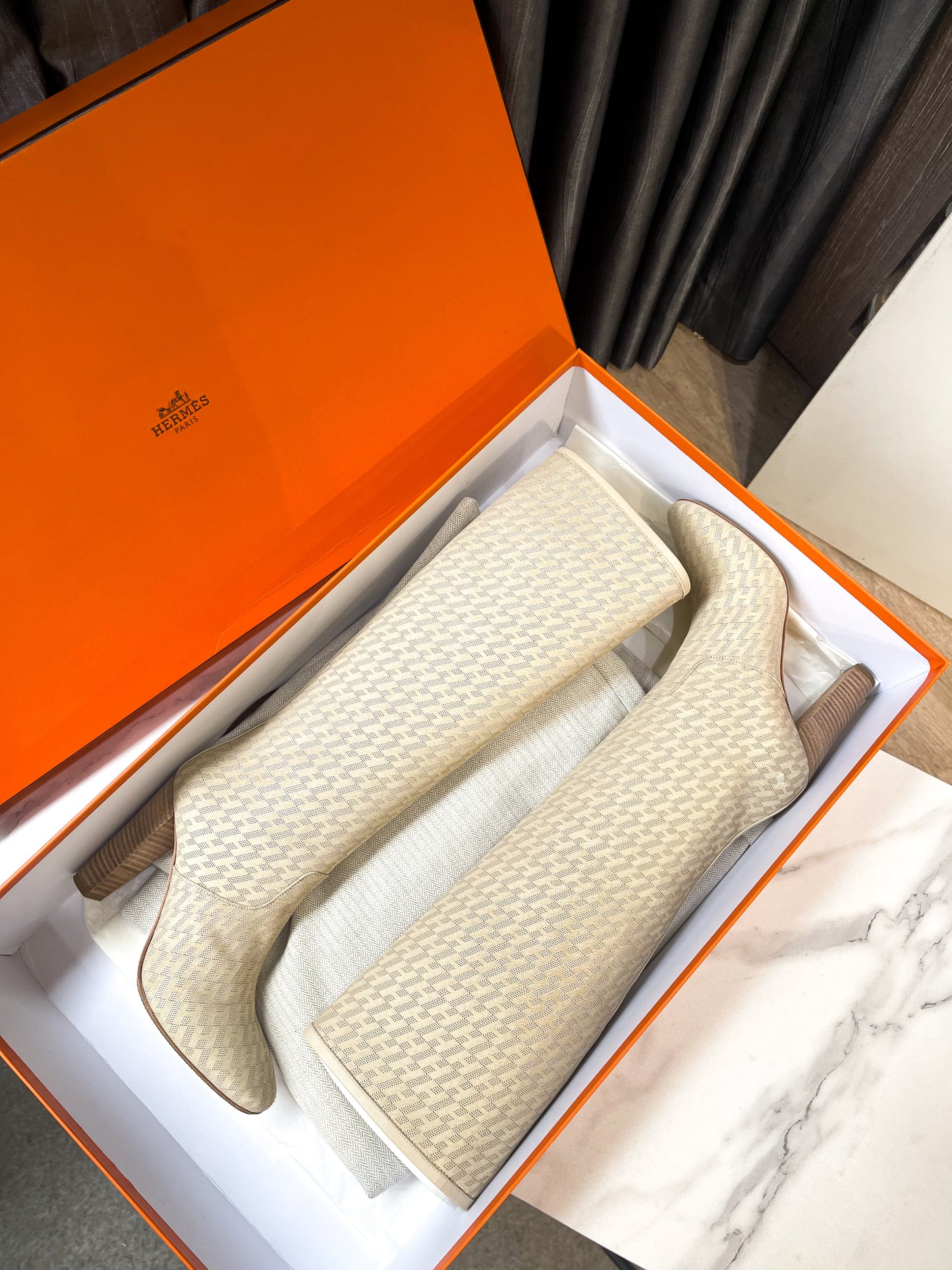 Boot Hermes Cao Cổ