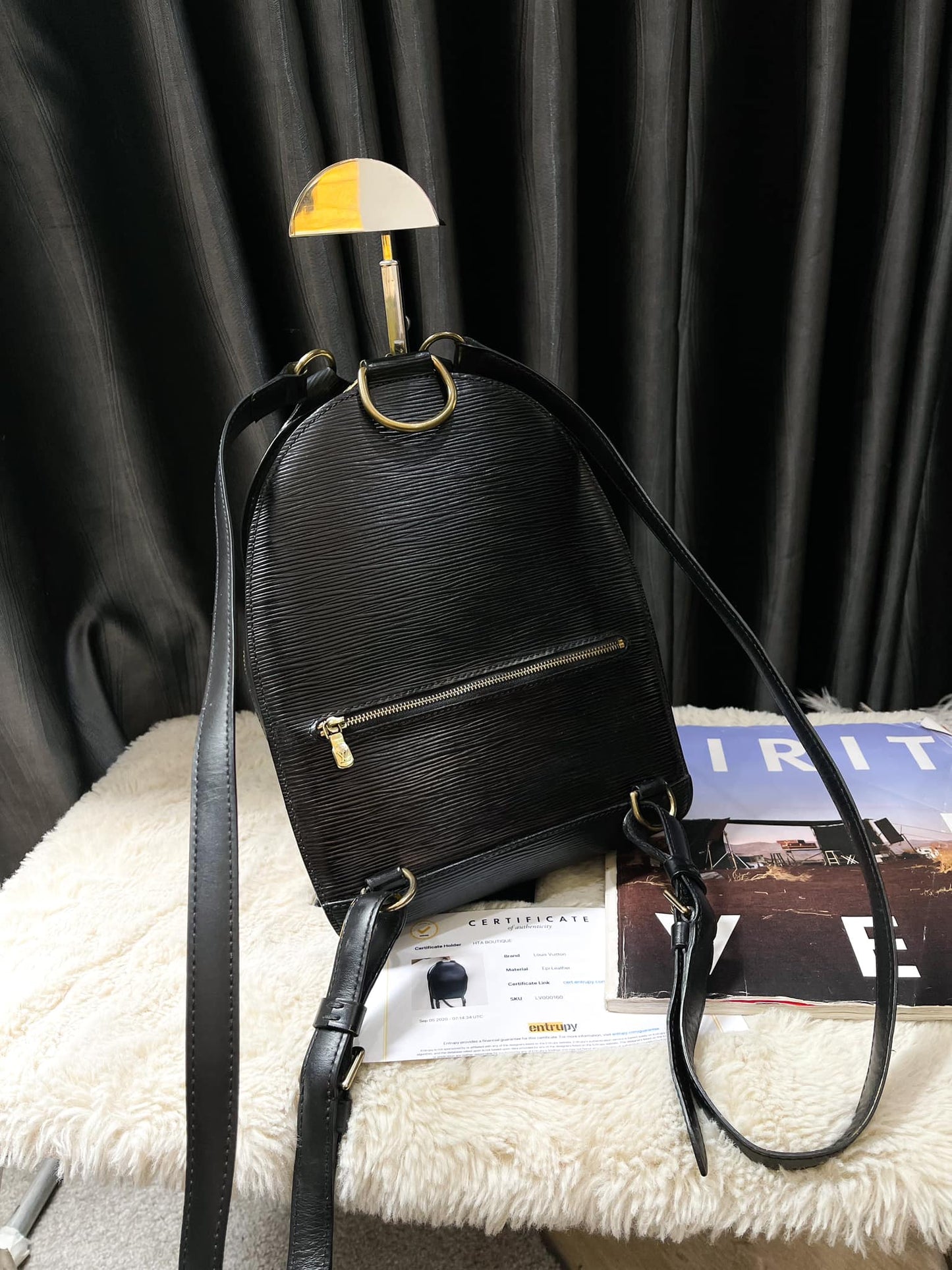 Schwarzer Epi-Rucksack von LV Vintage