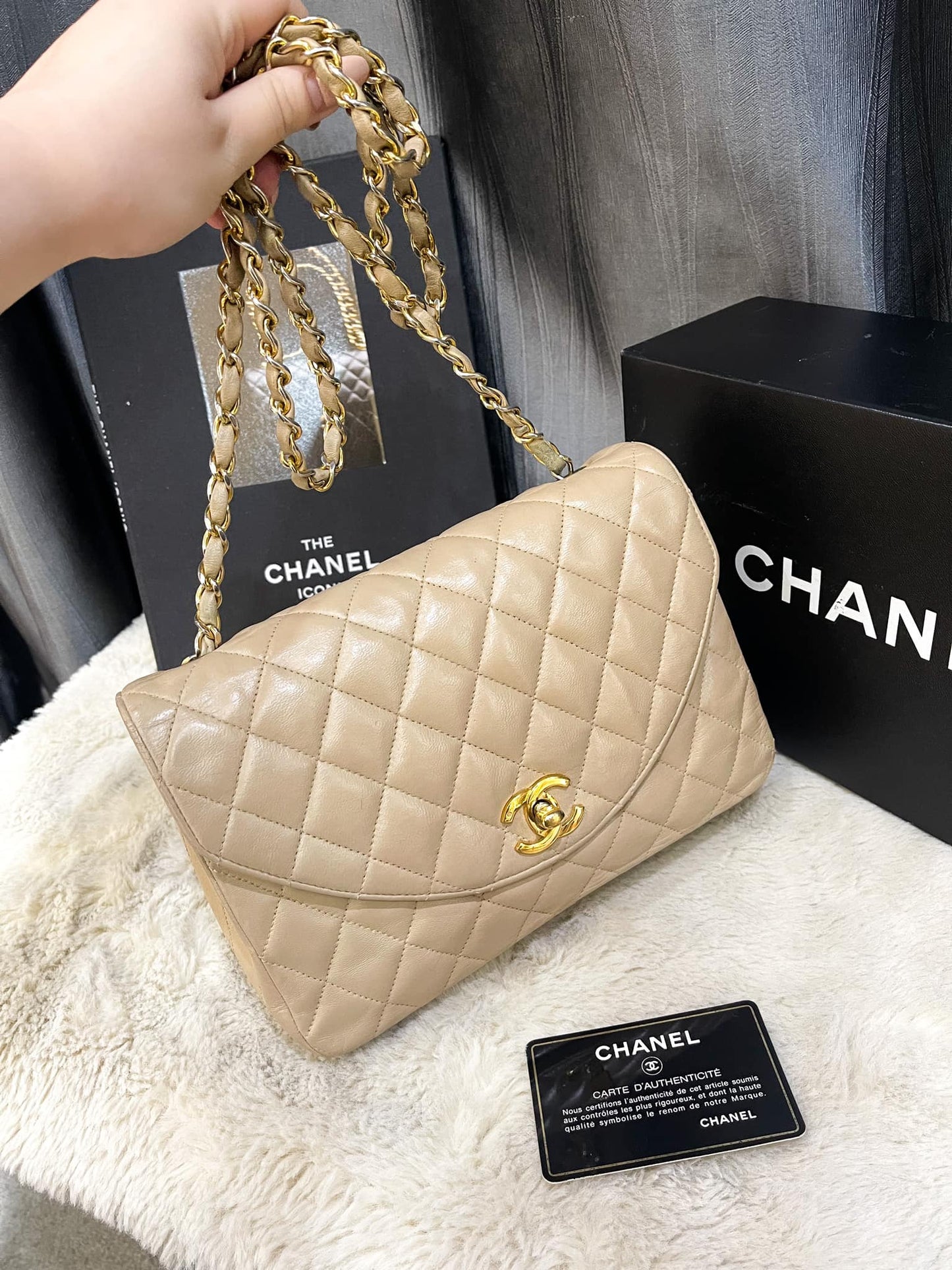 A Chanel Half Moon Begie