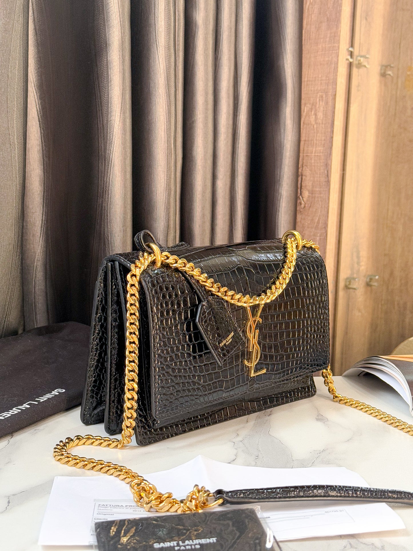 YSL Sunset Croc Size 22