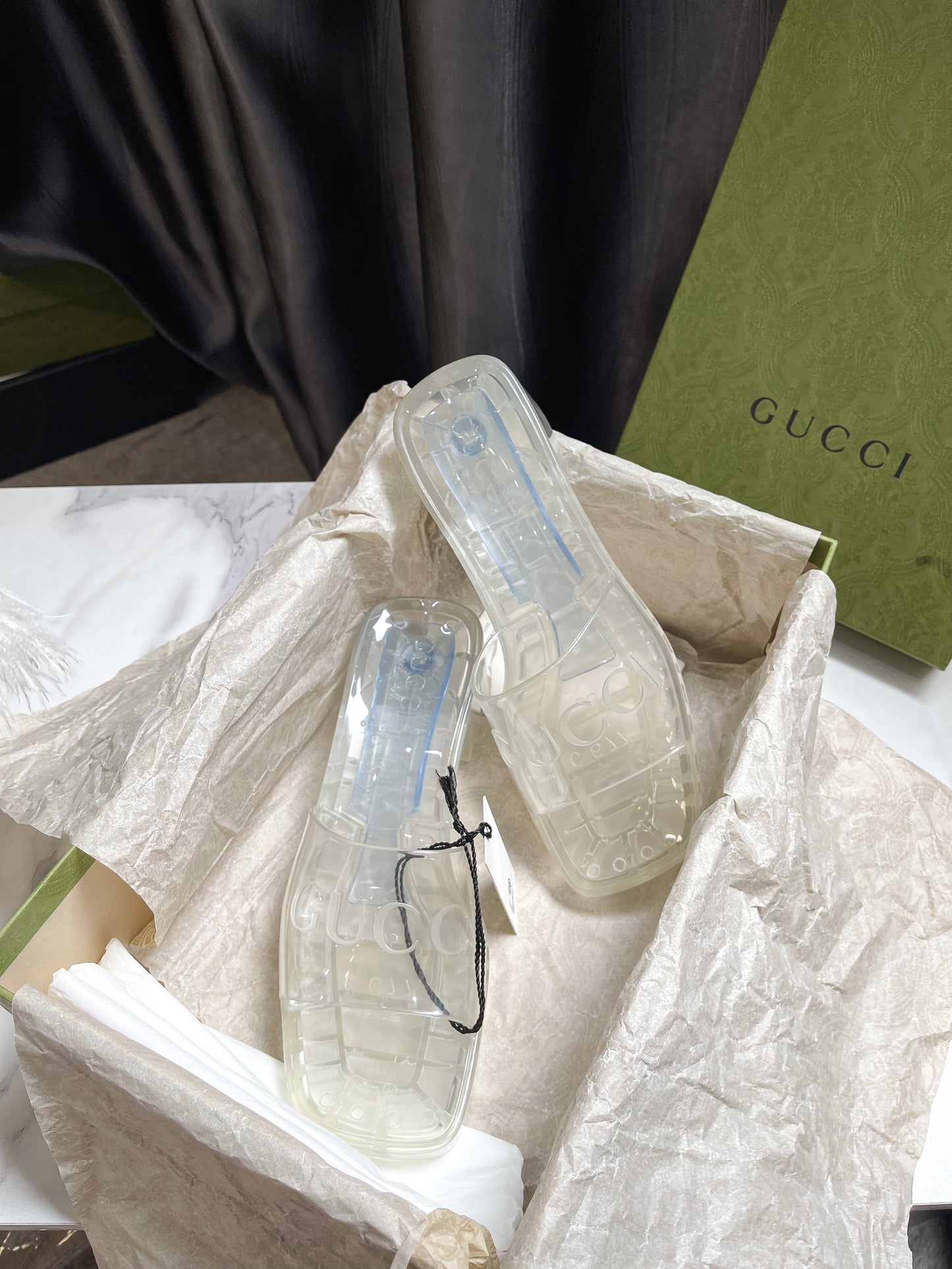 Gucci Clear Plastic Sandals