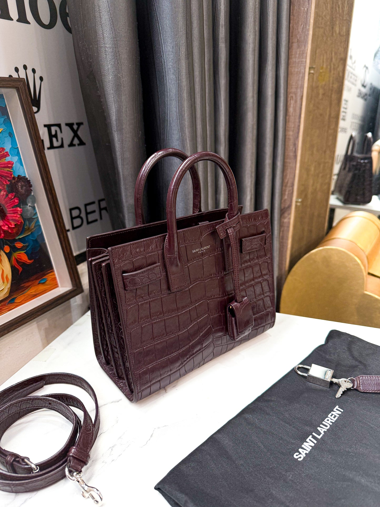 YSL Sac De Jour Nano Croc