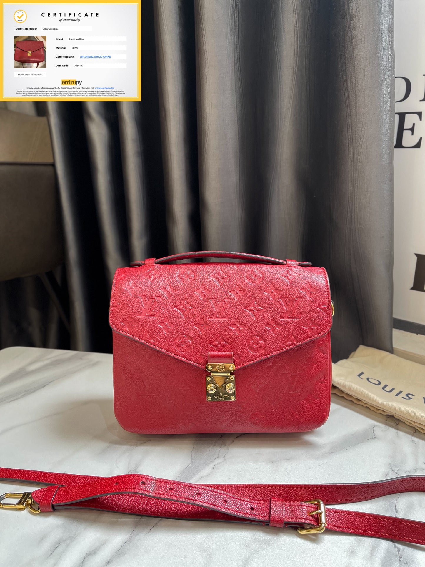 Metis Red Calfskin
