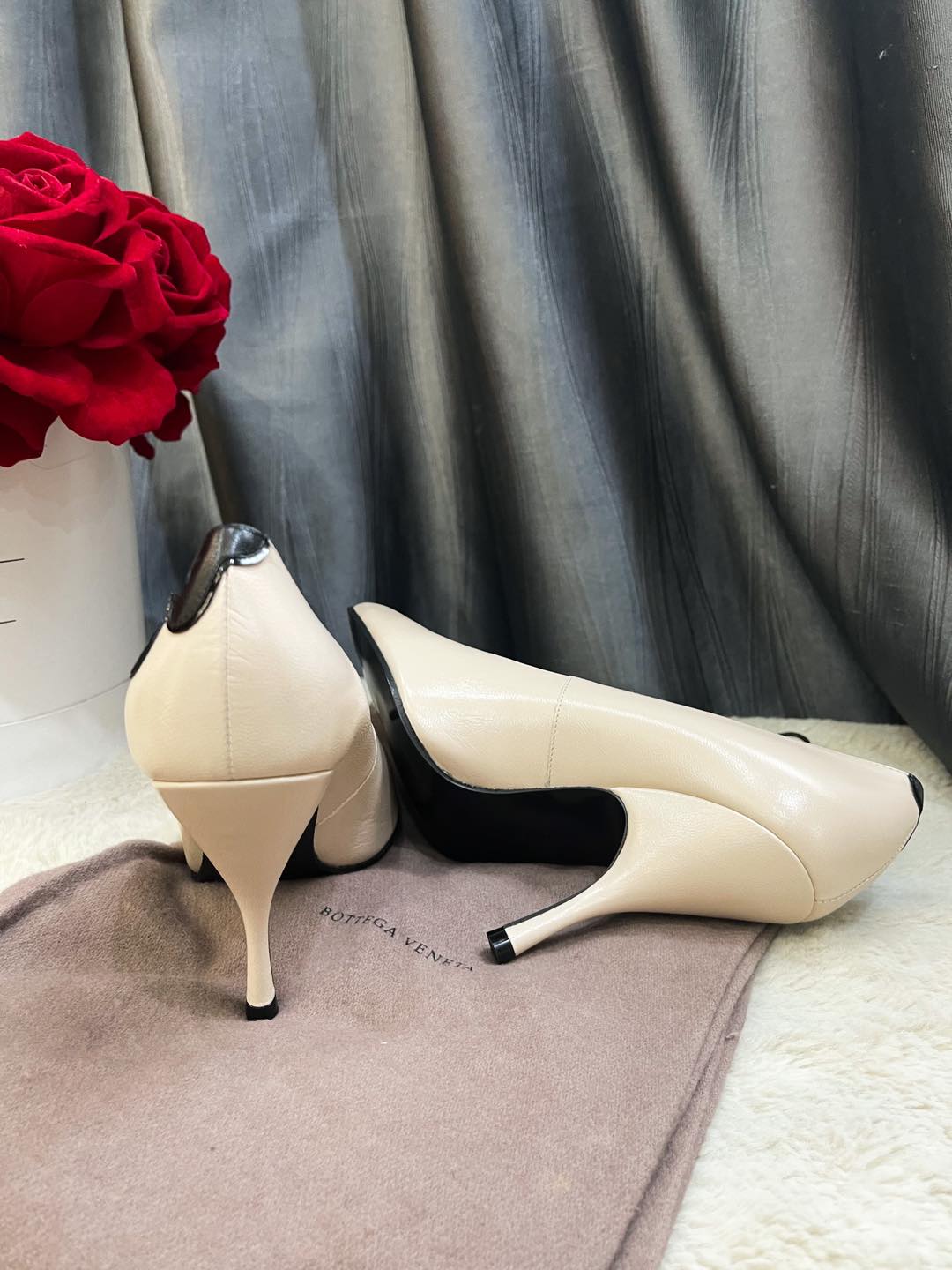 Bottega Nude High Heels Mixed Black