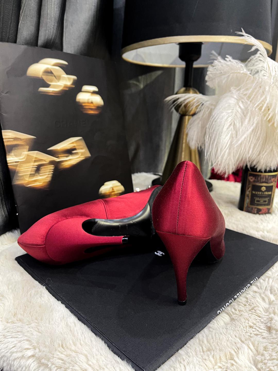 Roger Red Satin Shoes