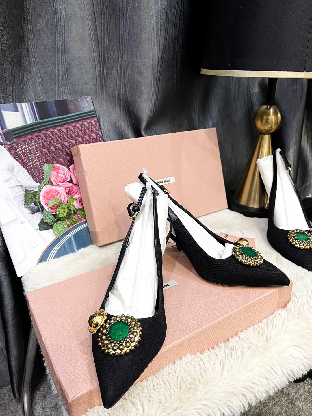 Miu Miu High Heels with Metal Embellishments