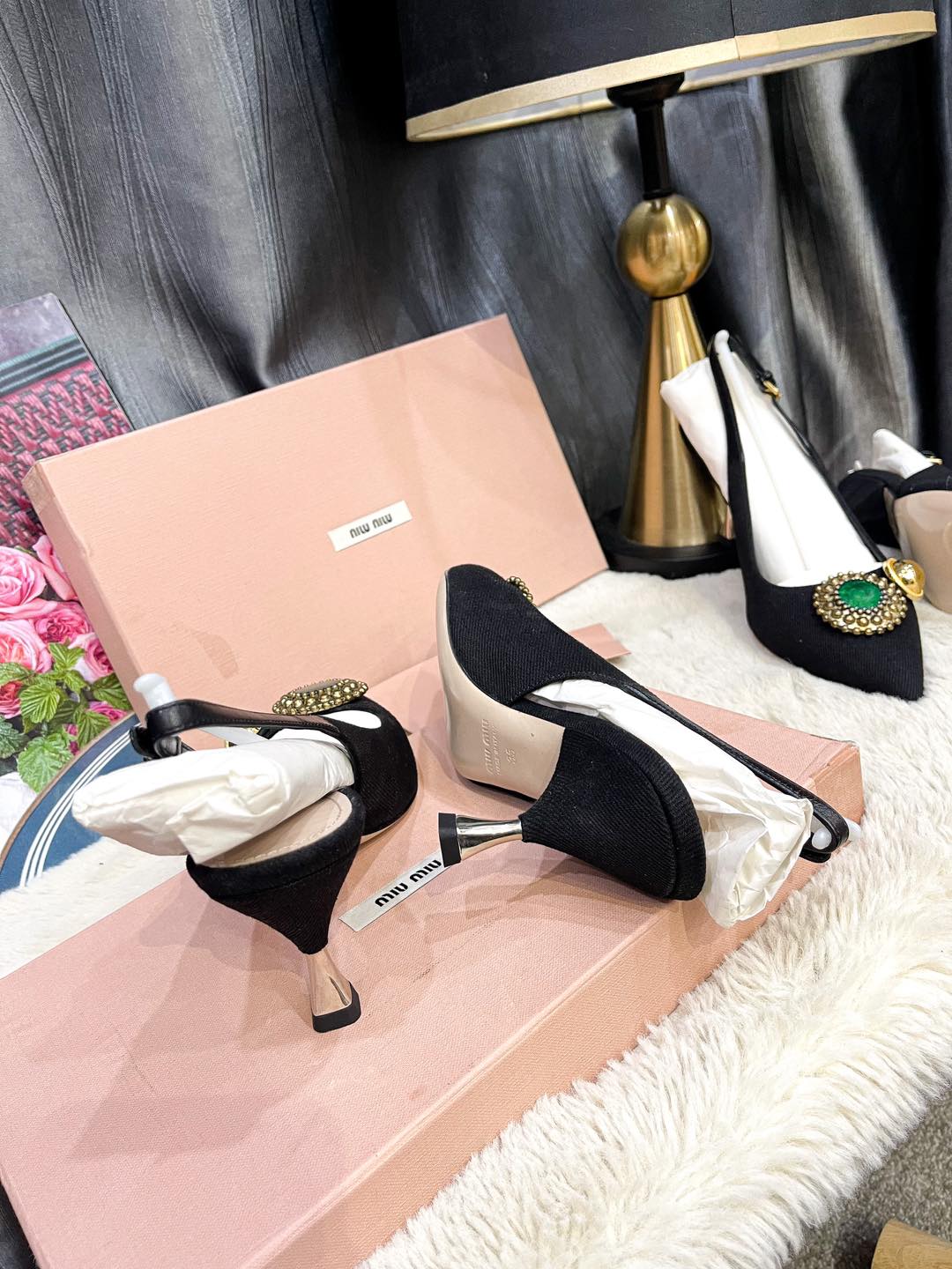 Miu Miu High Heels with Metal Embellishments