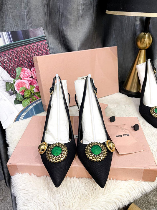 Miu Miu High Heels with Metal Embellishments