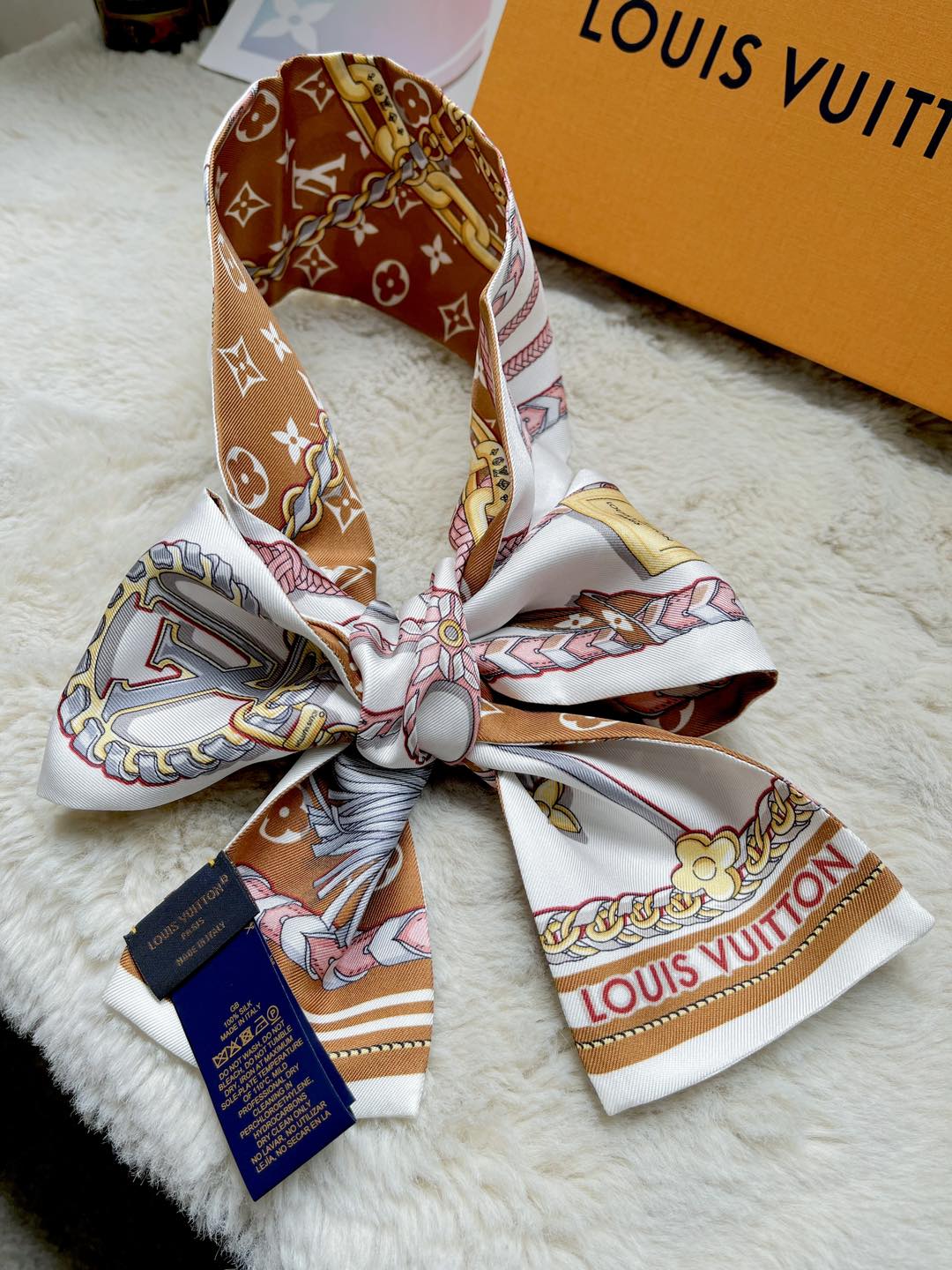 Twilly LV Orange Brown Tone Towel