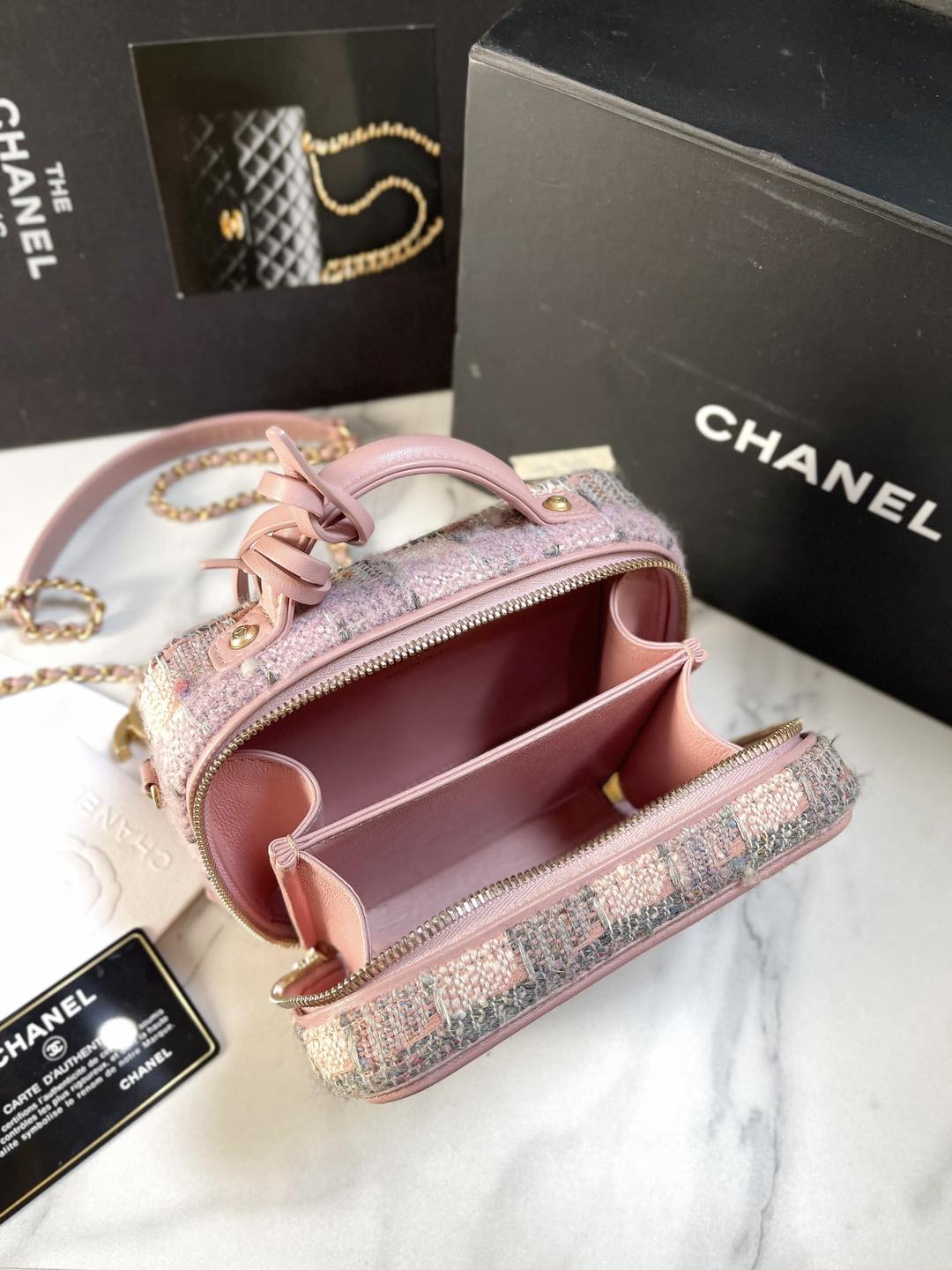 Chanel Vanity Chất Dạ Tweed