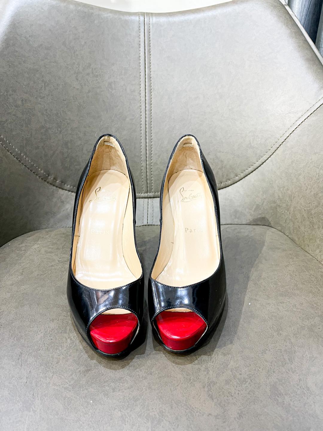 LBT Cao Gót Đen Da Bóng