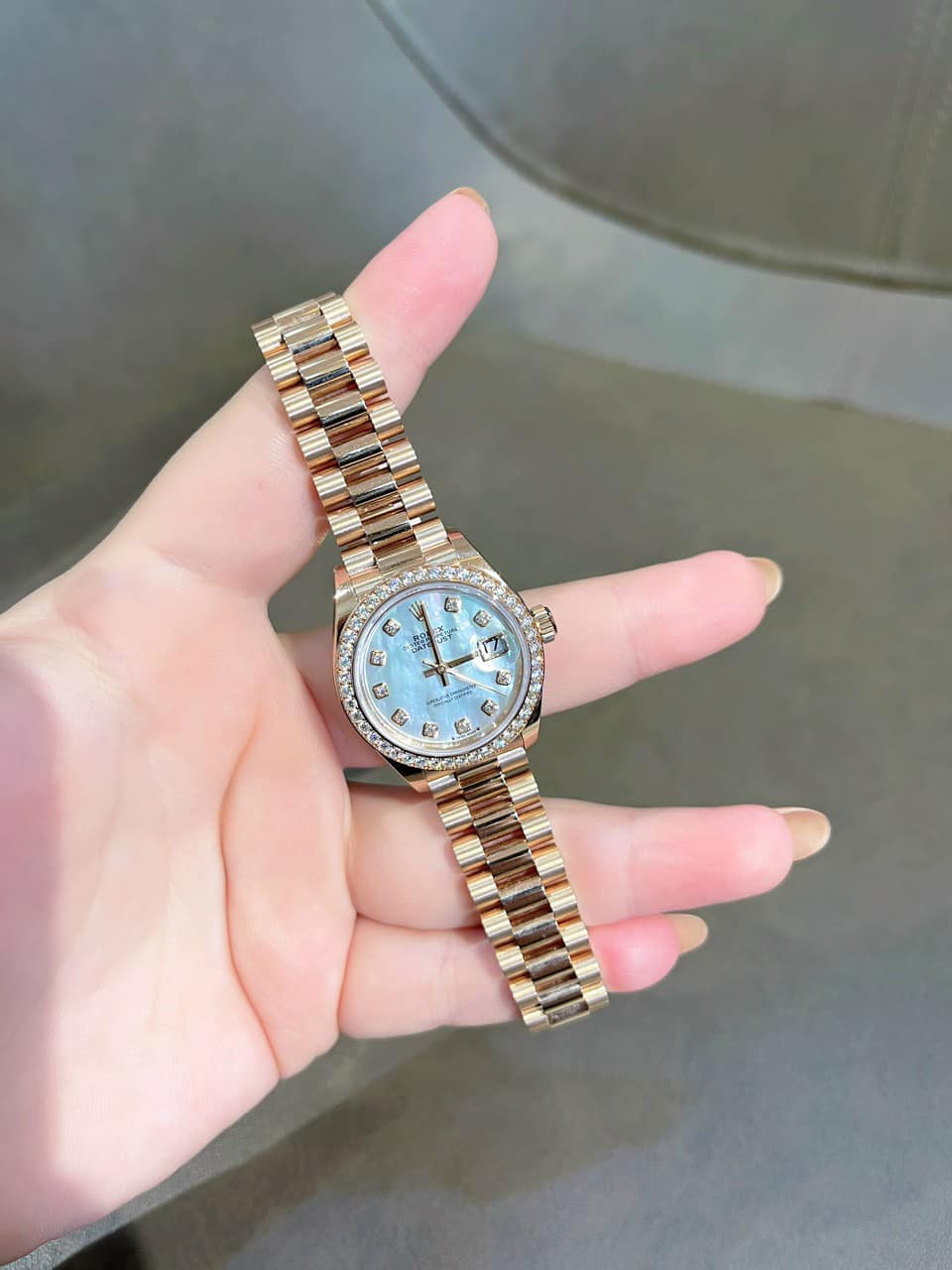 Rolex DateJust 28mm Rose Gold Watch