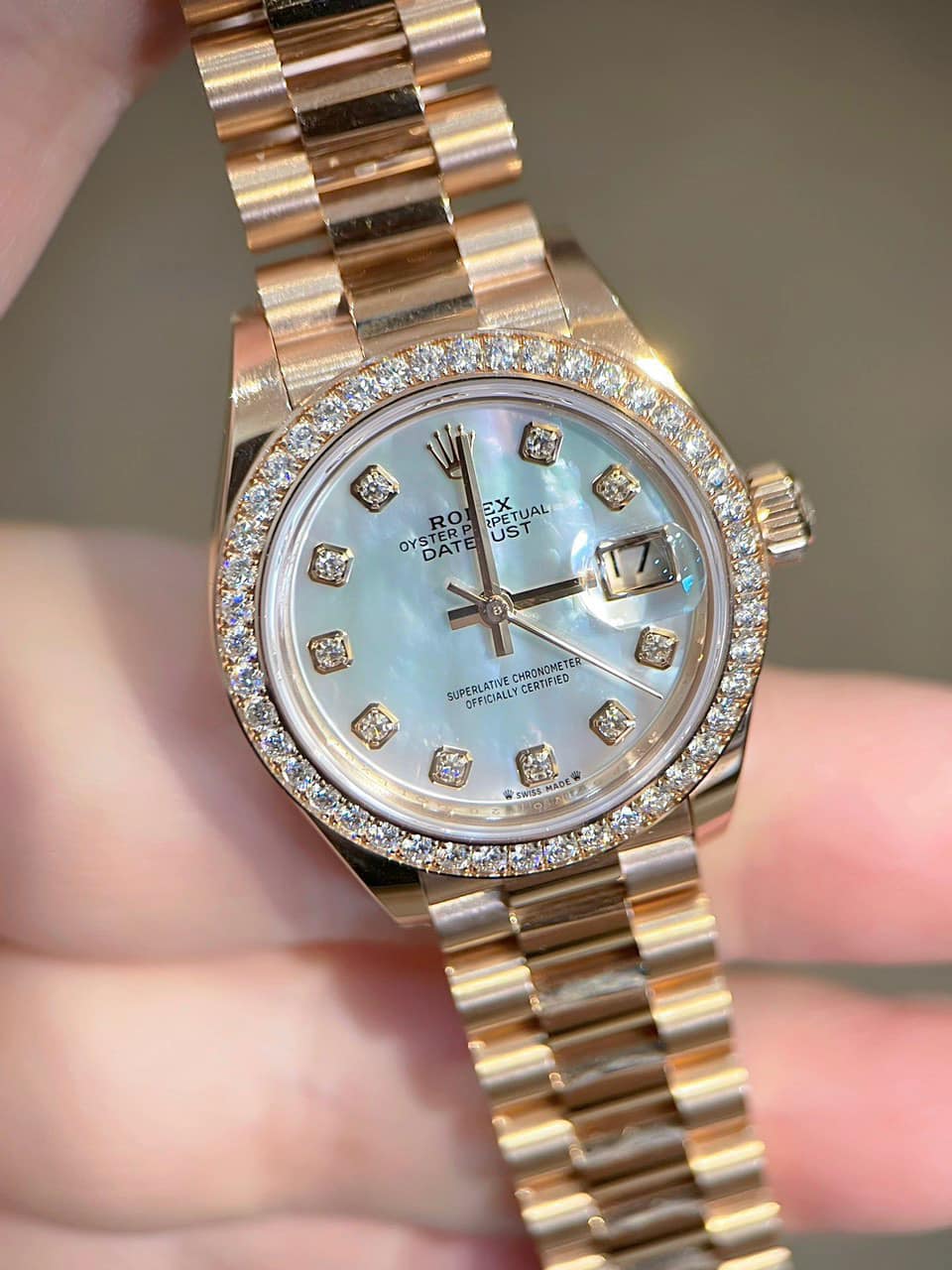 Rolex DateJust 28mm Rose Gold Watch