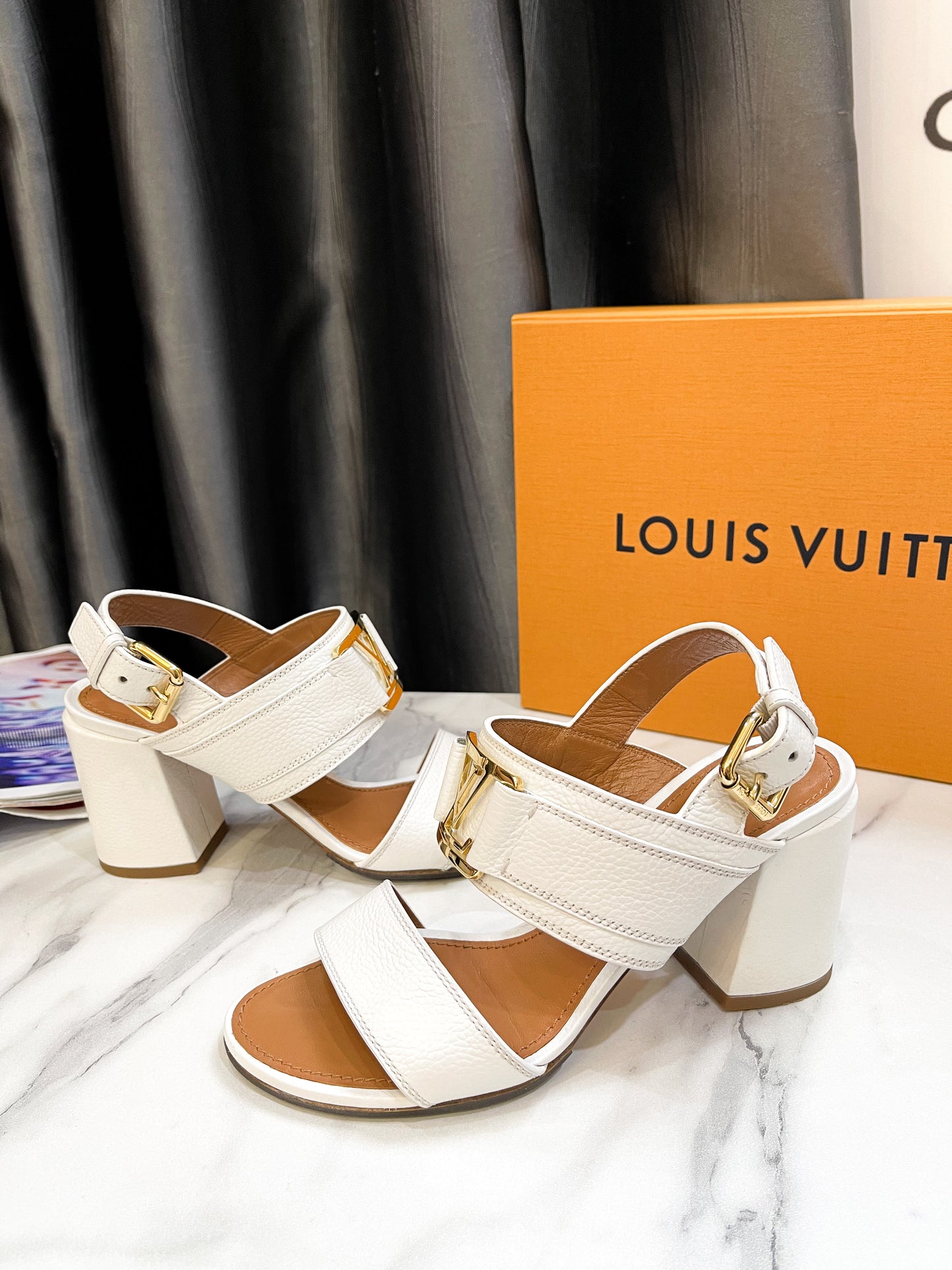 White LV Sandal