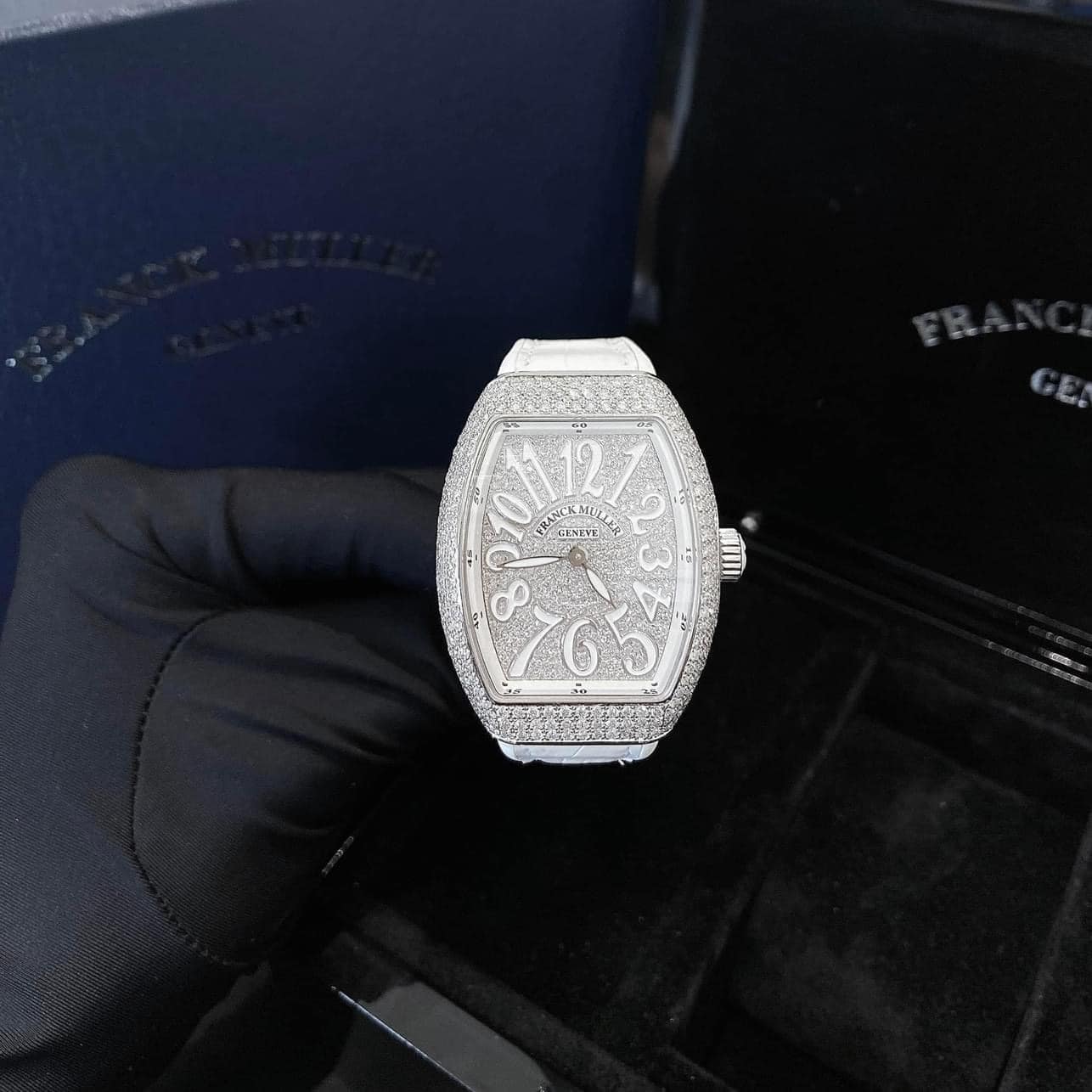 A Franck Muller V32 Custom Diamond Watch