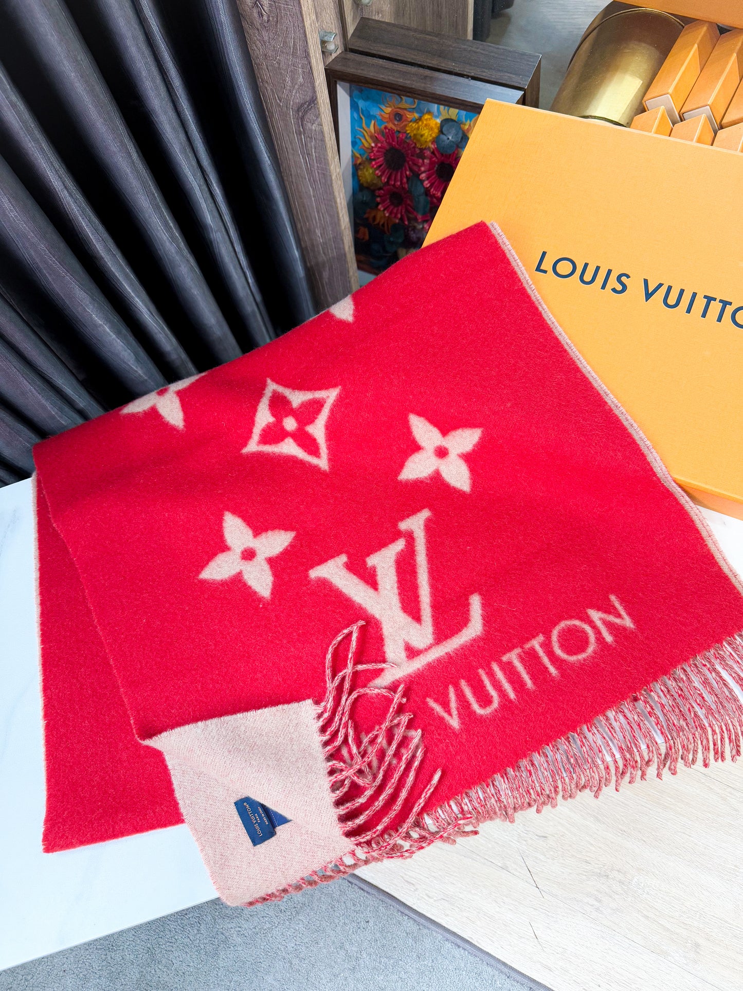 Khăn LV Cashmere Đỏ 14/5