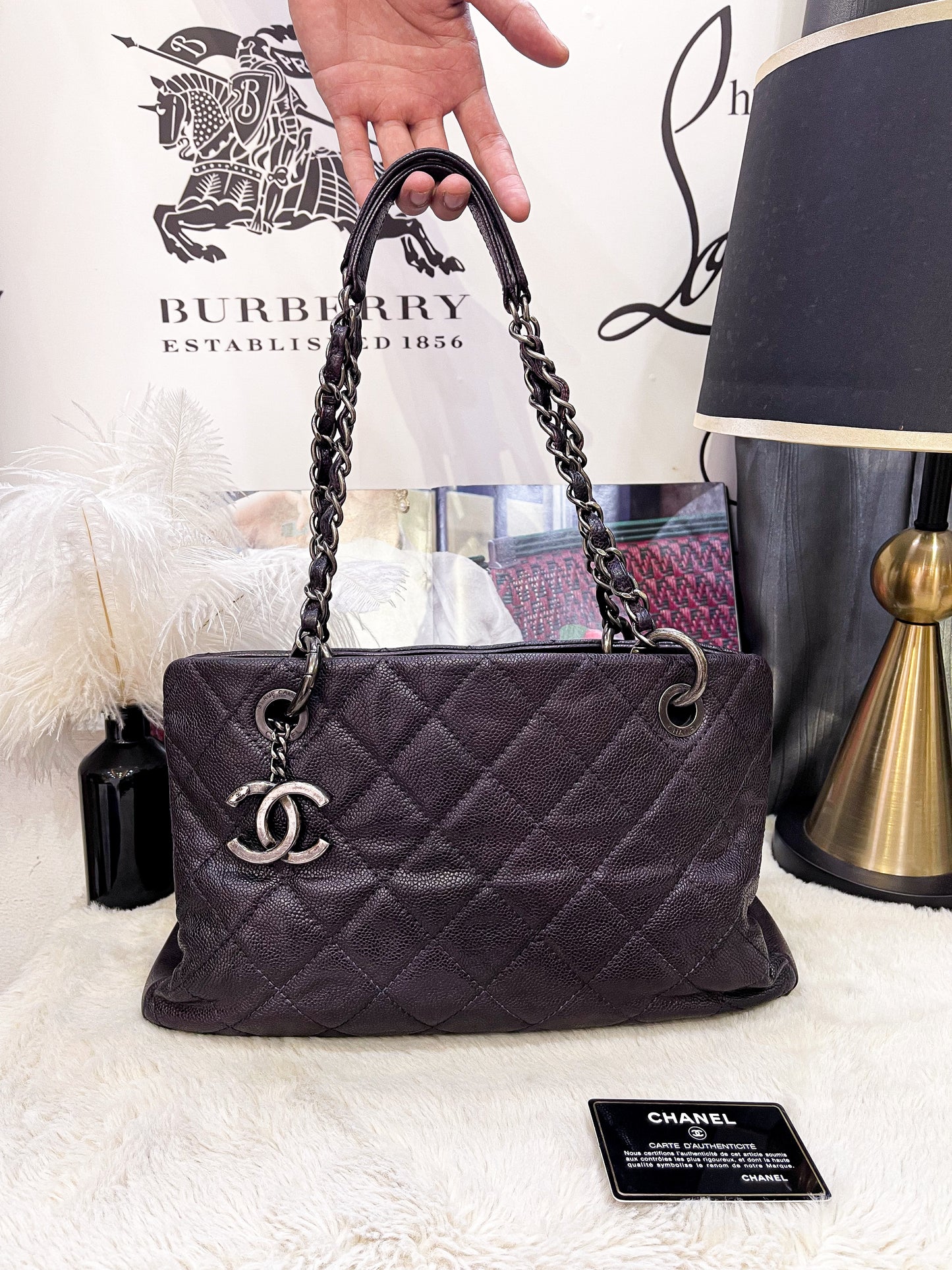 Handbag Chanel Caviar Purple