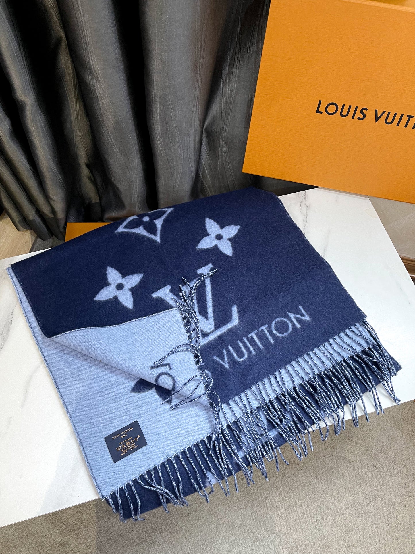 LV Cashmere Blue Scarf