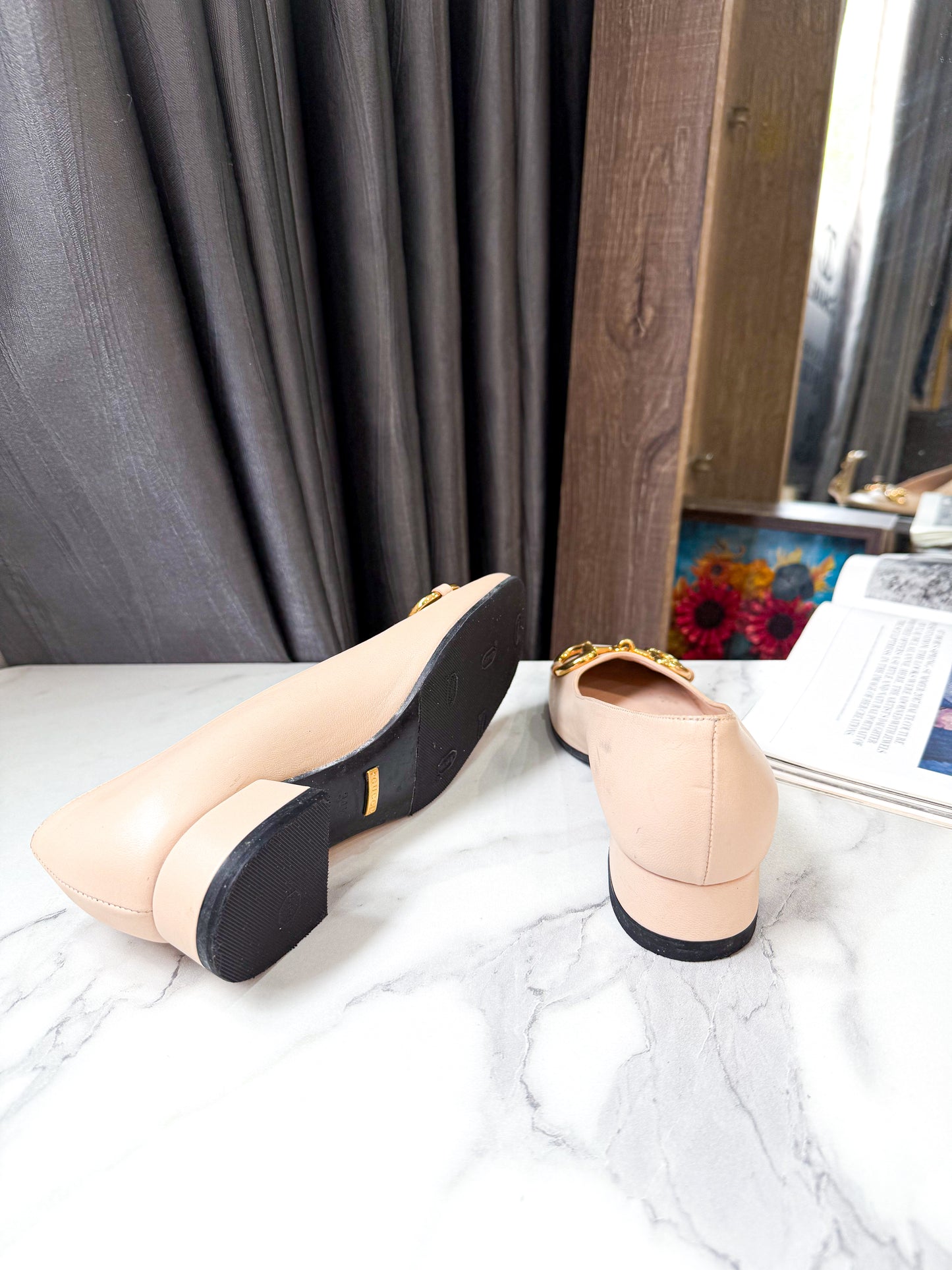 Giày Gucci Basci Nude Used Size 34.5