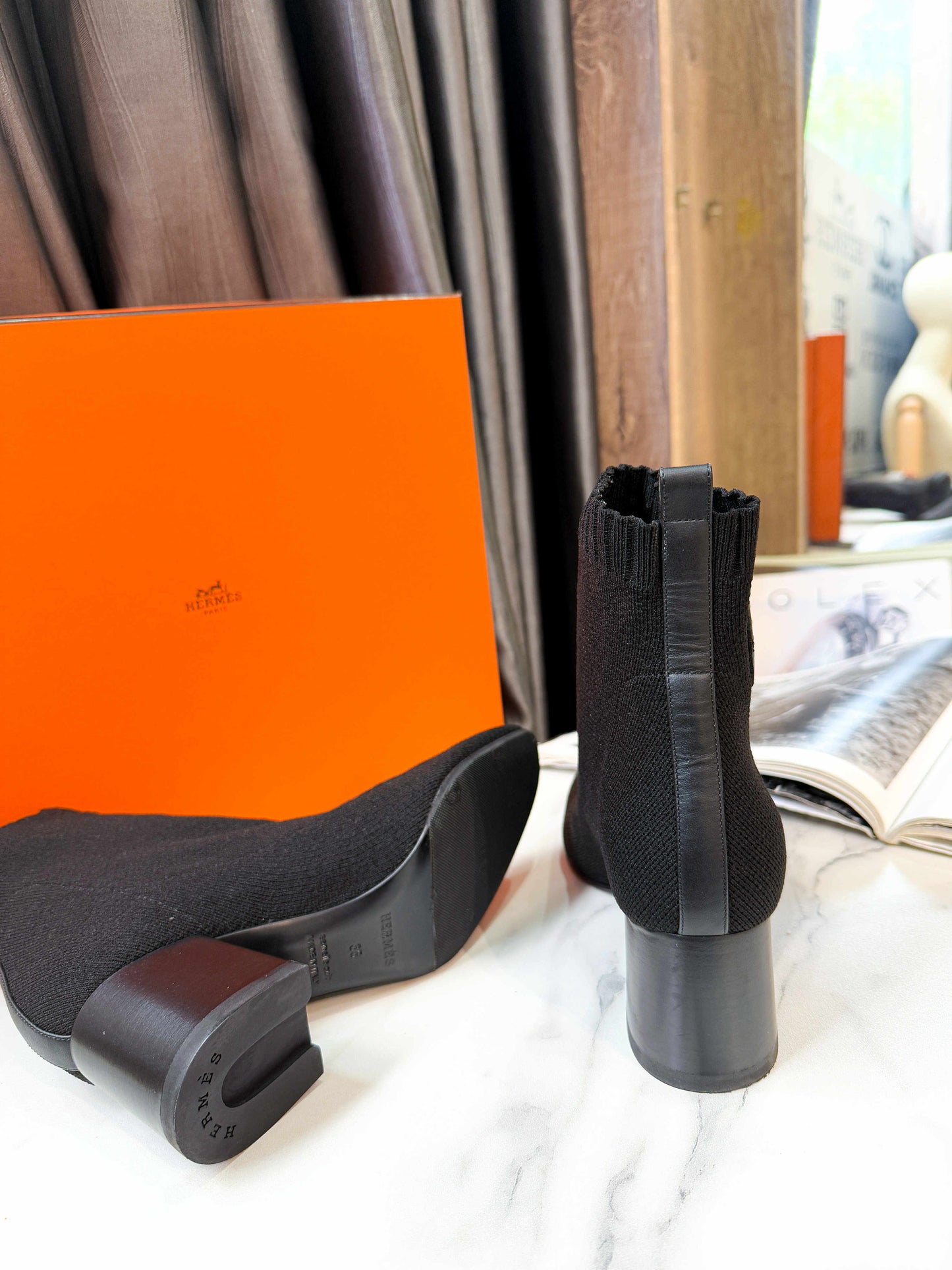 Boot Hermes Len Đen Size 35
