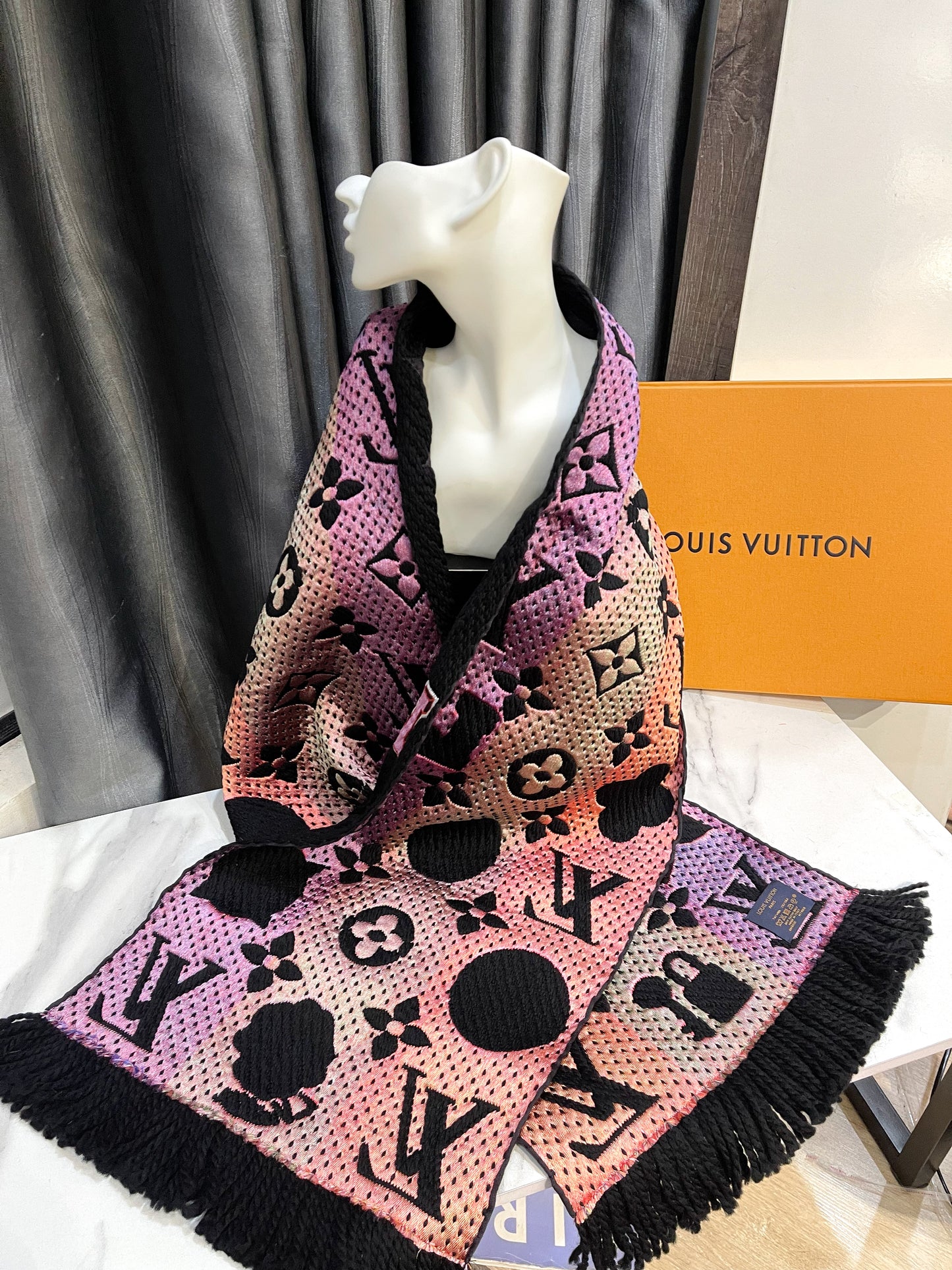 LV Rainbow Wool Scarf