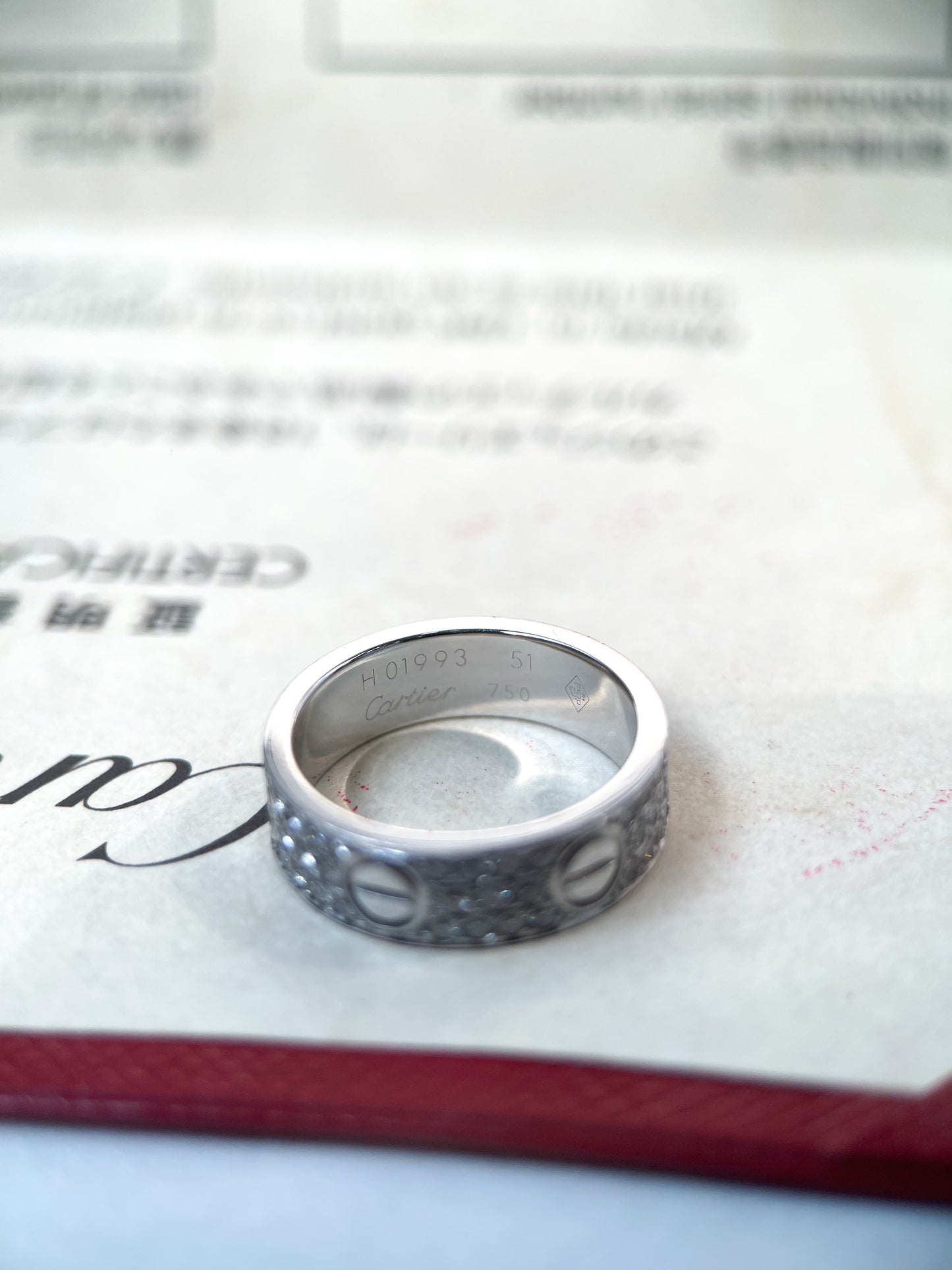 Nhẫn Cartier Full Kim Cương Size 51