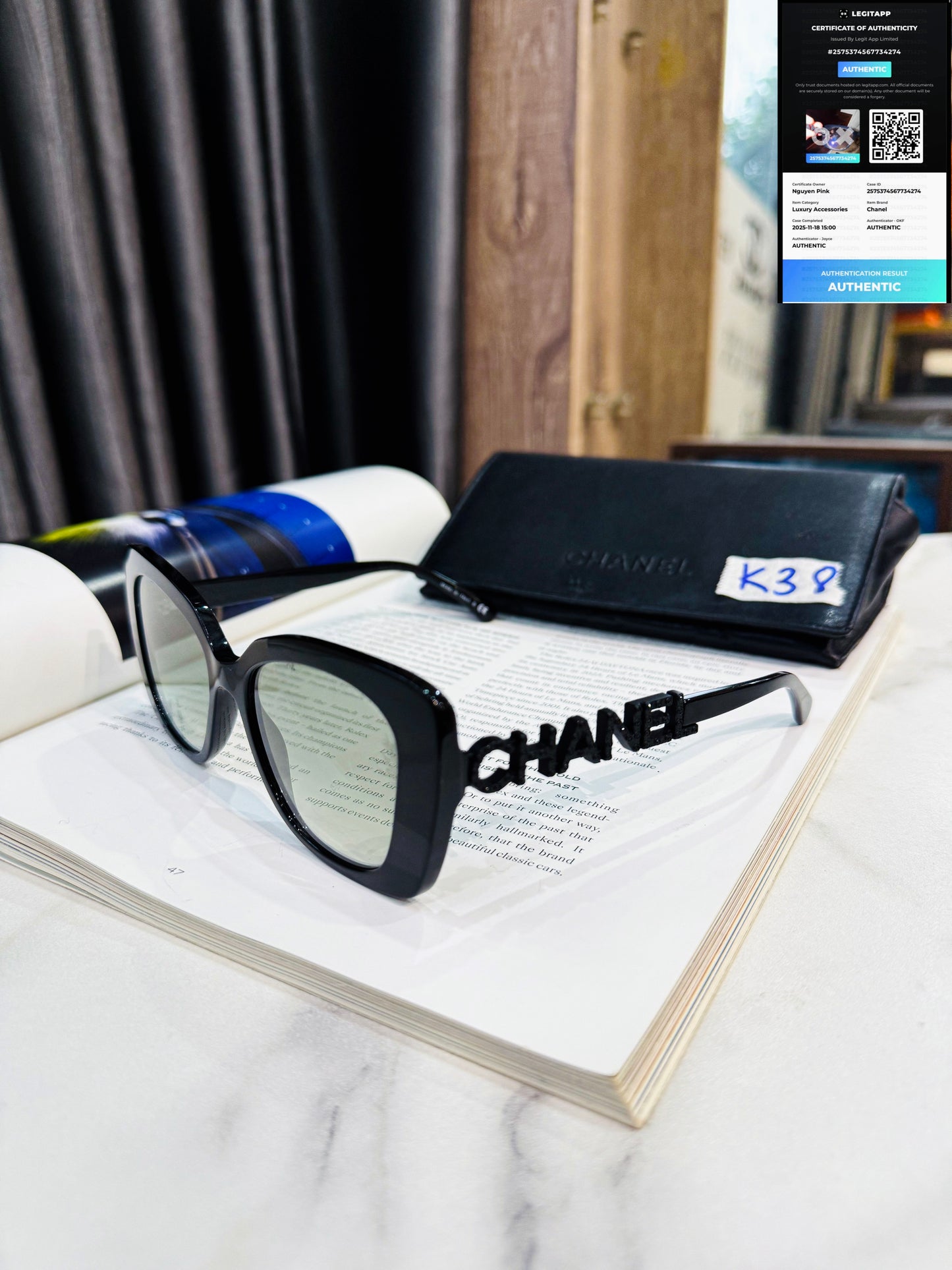 Kính Chanel Used K38