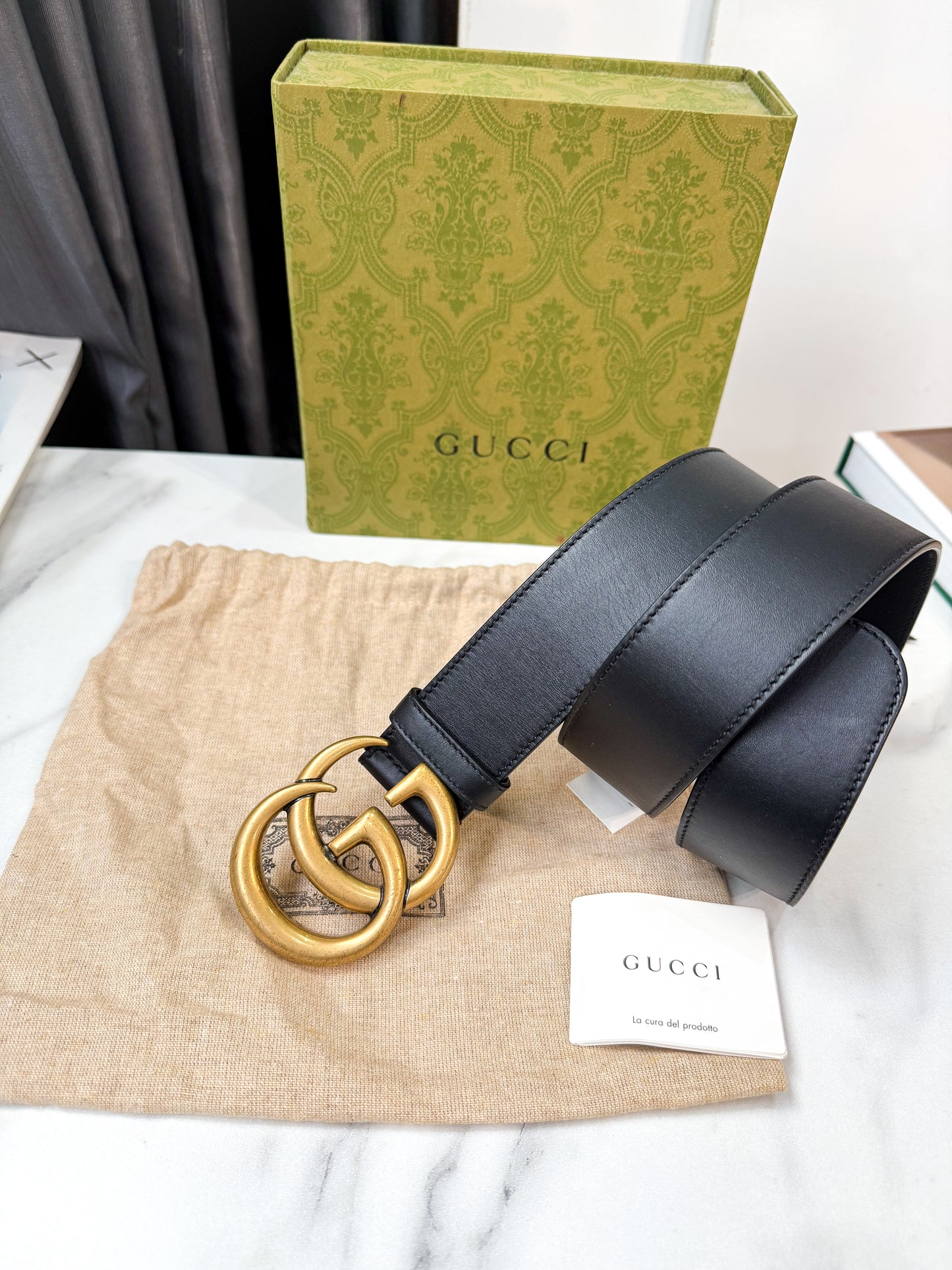 Belt Gucci GG Size 75 Bản 4cm