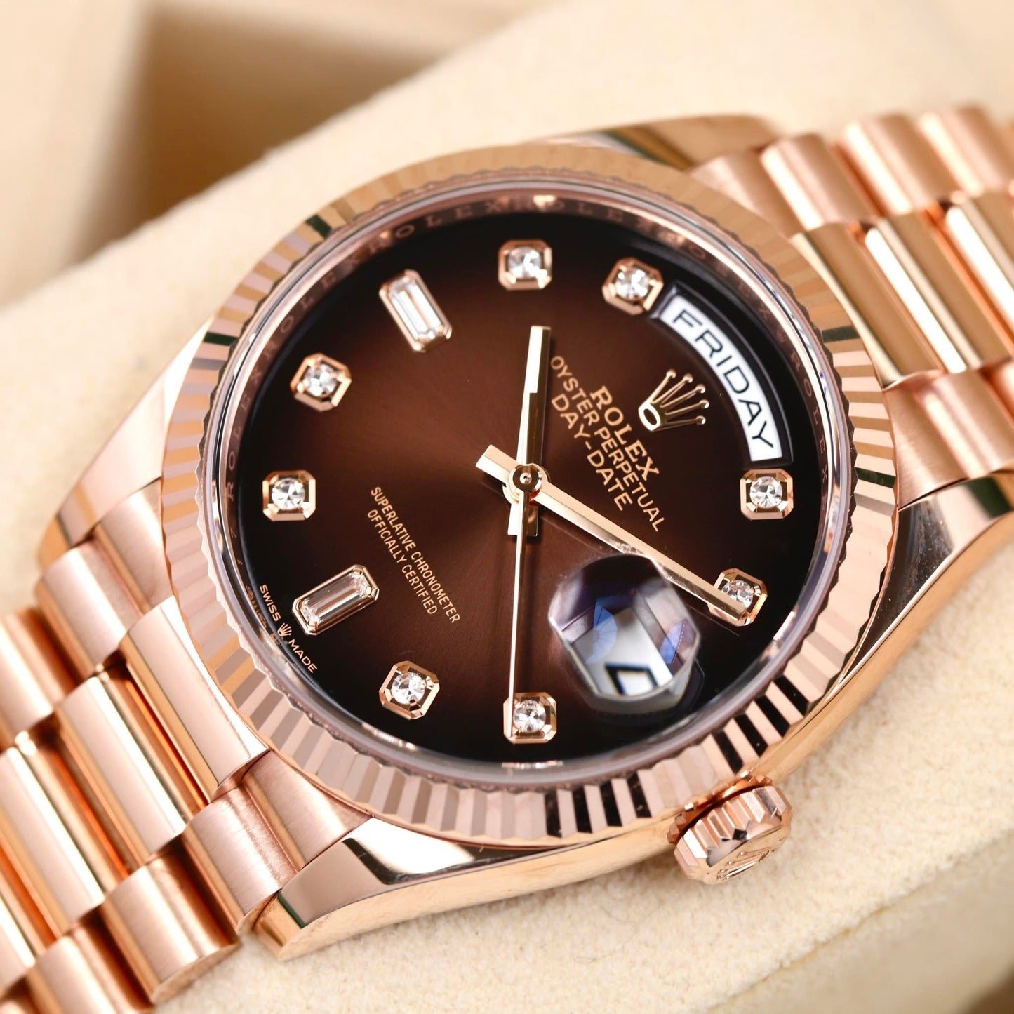 Đồng Hồ Rolex Day-Date 36mm 128235 Ombre Chocolate