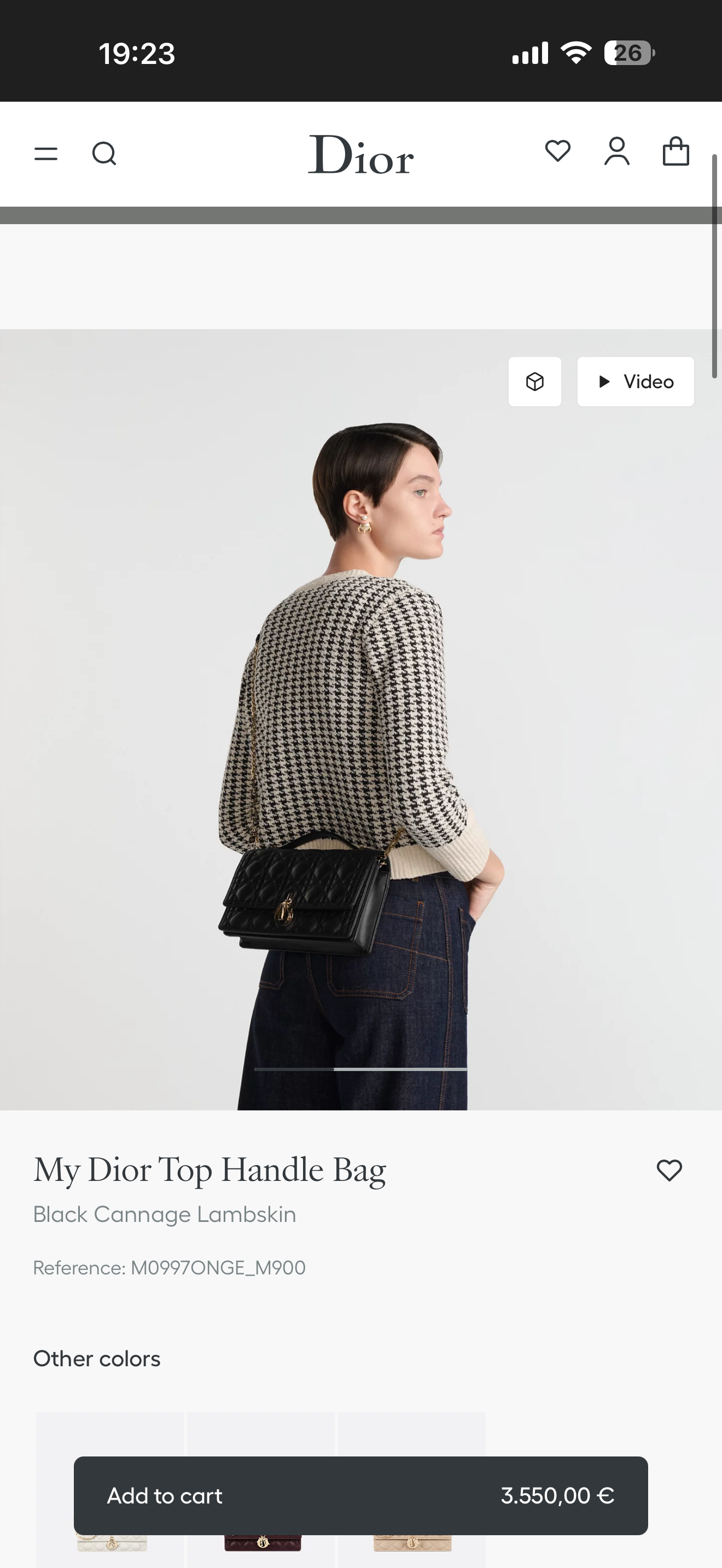 A A My Dior Top Handle Bag