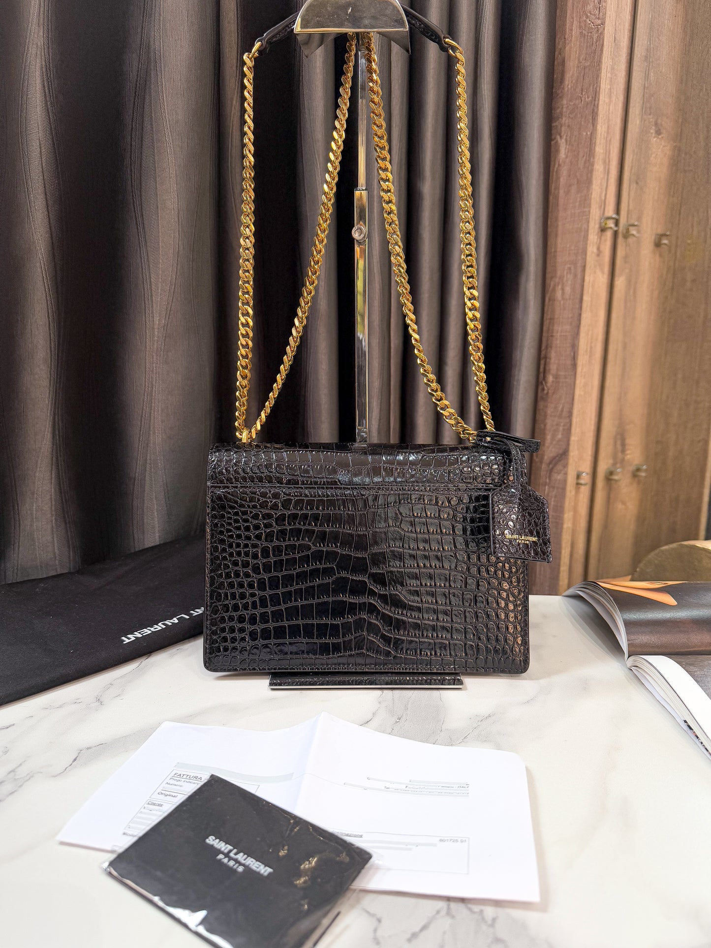 YSL Sunset Croc Size 22