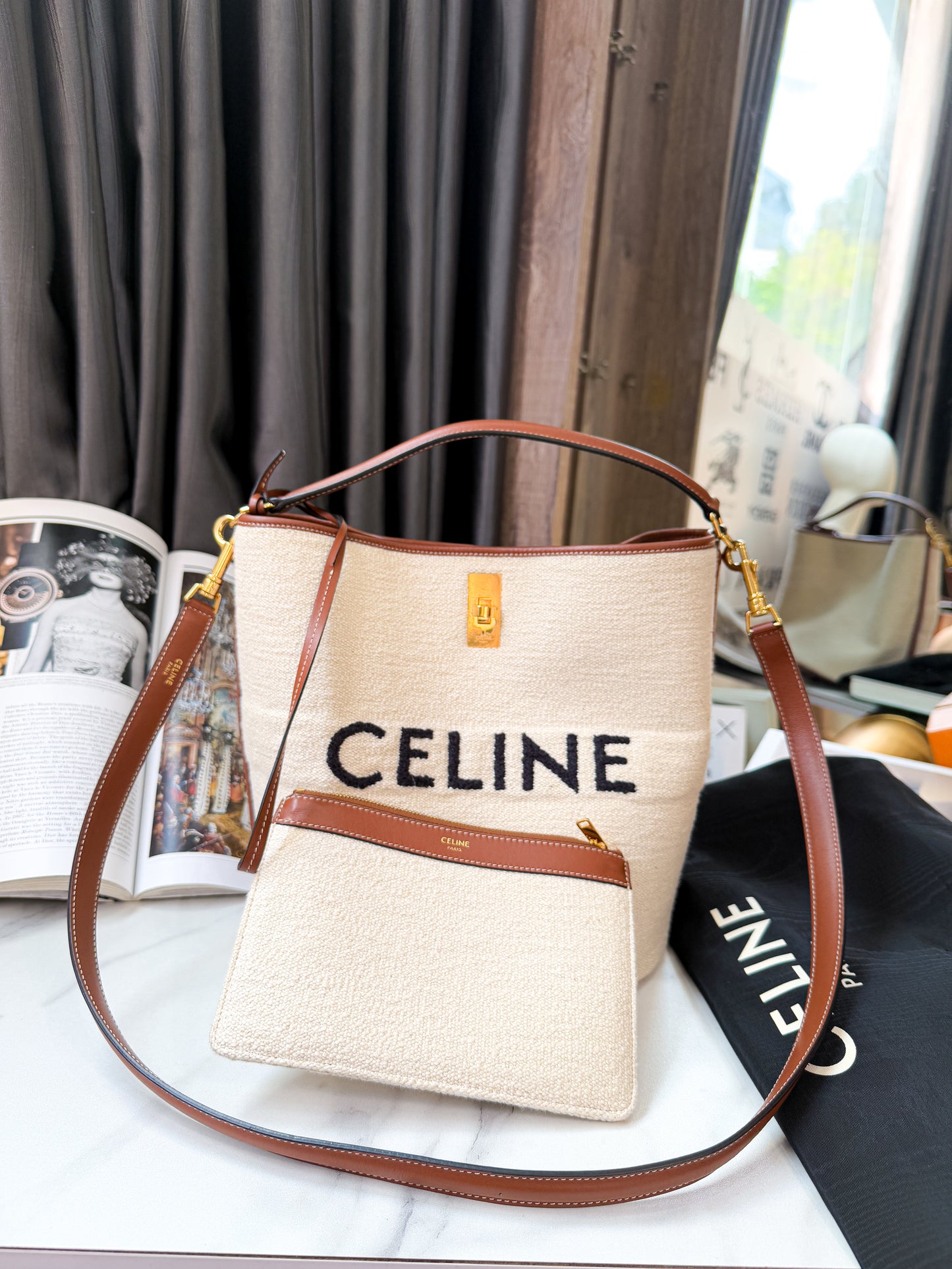 Celine Bucket + Clutch