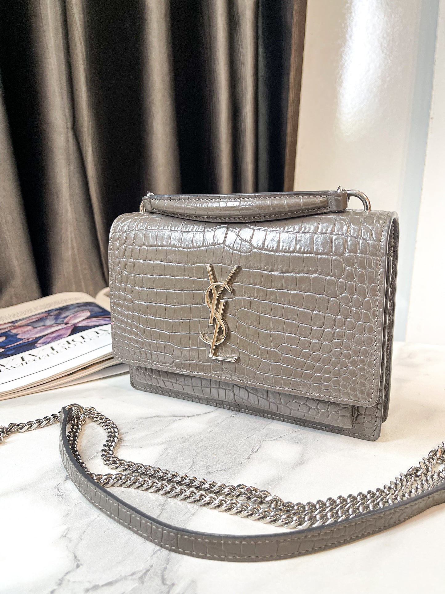 YSL Croc Grey