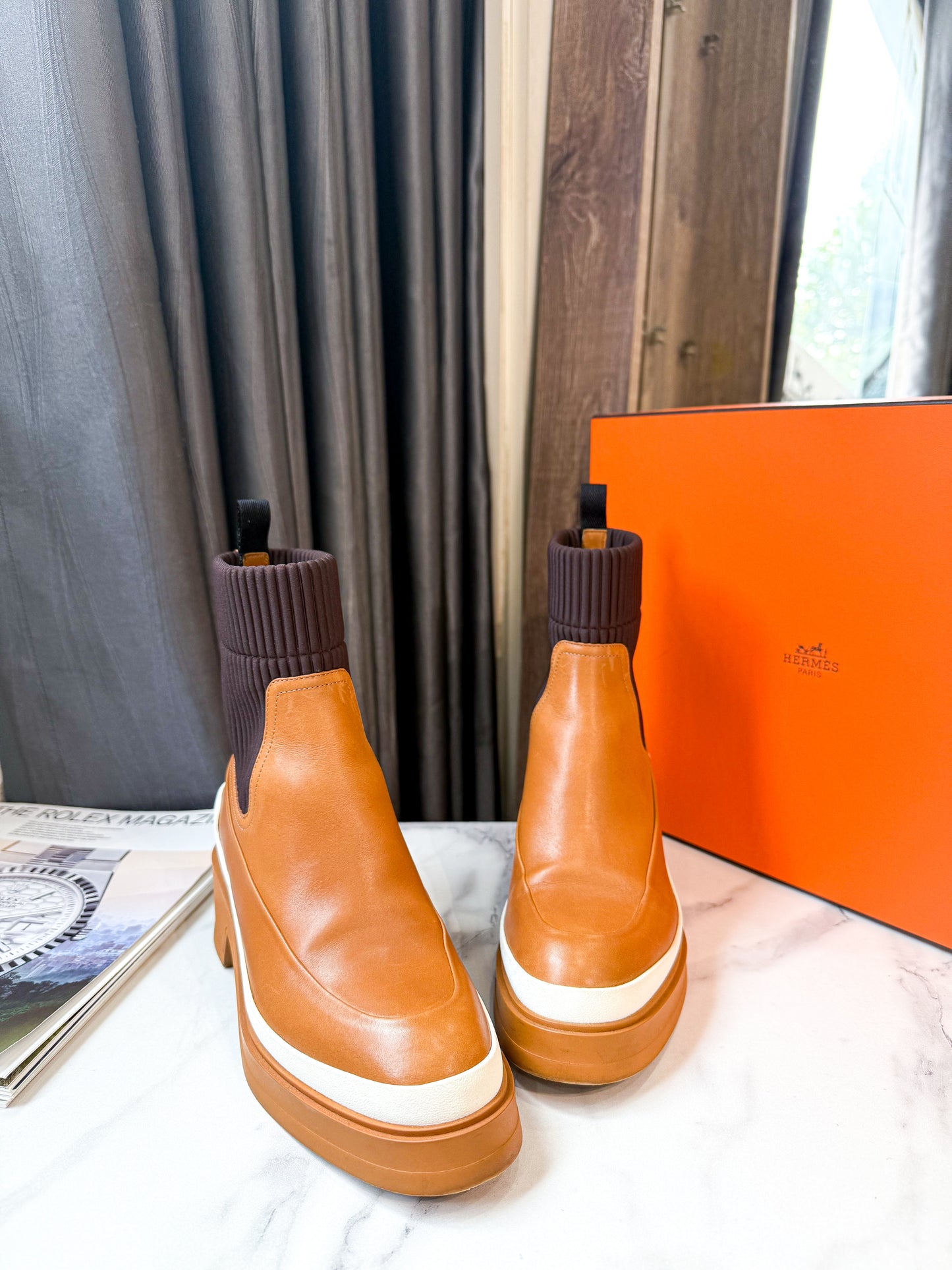 Boot Hermes Nâu Used Size 36.5